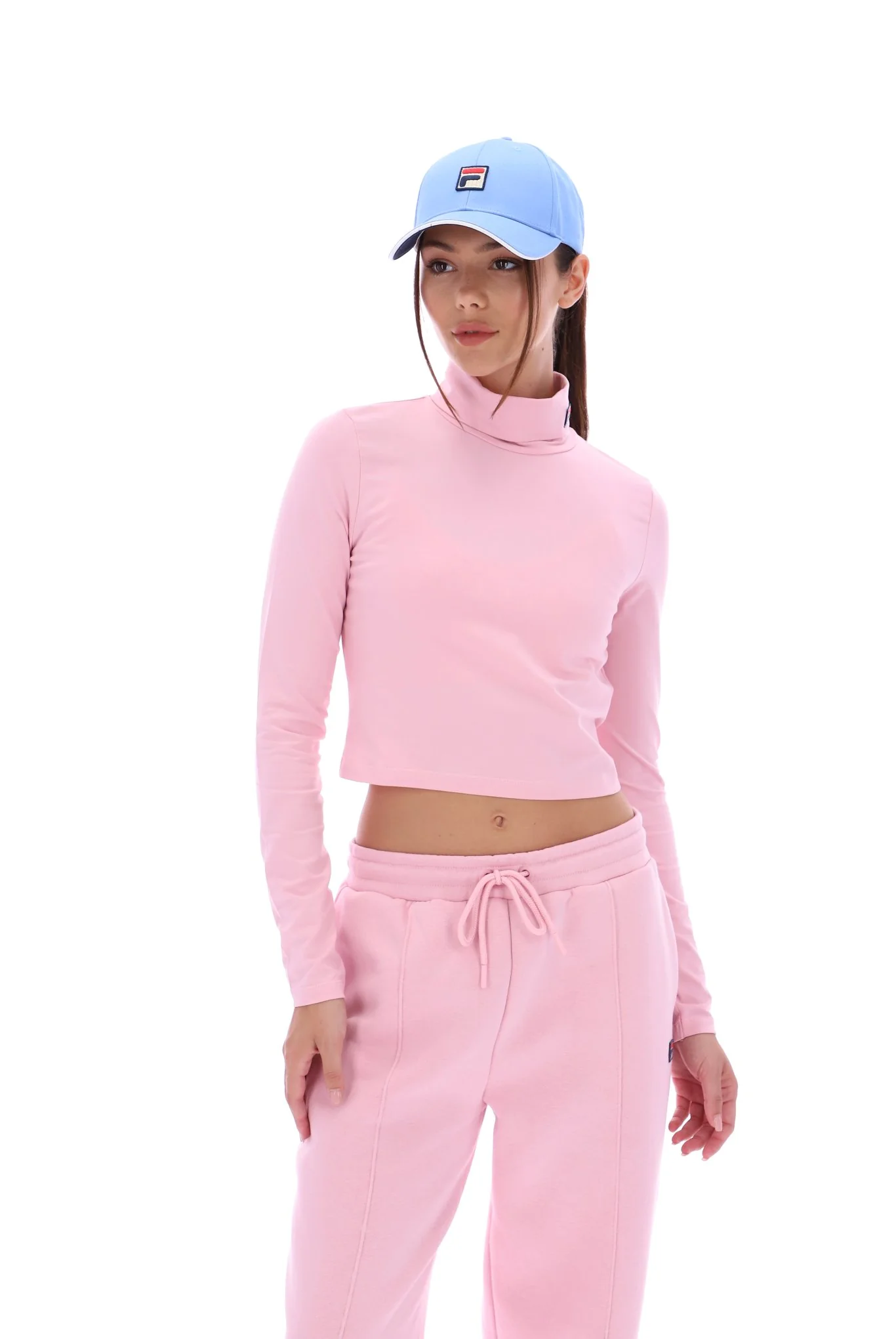 Pink Heidi Cropped Roll Neck Top - Image 3