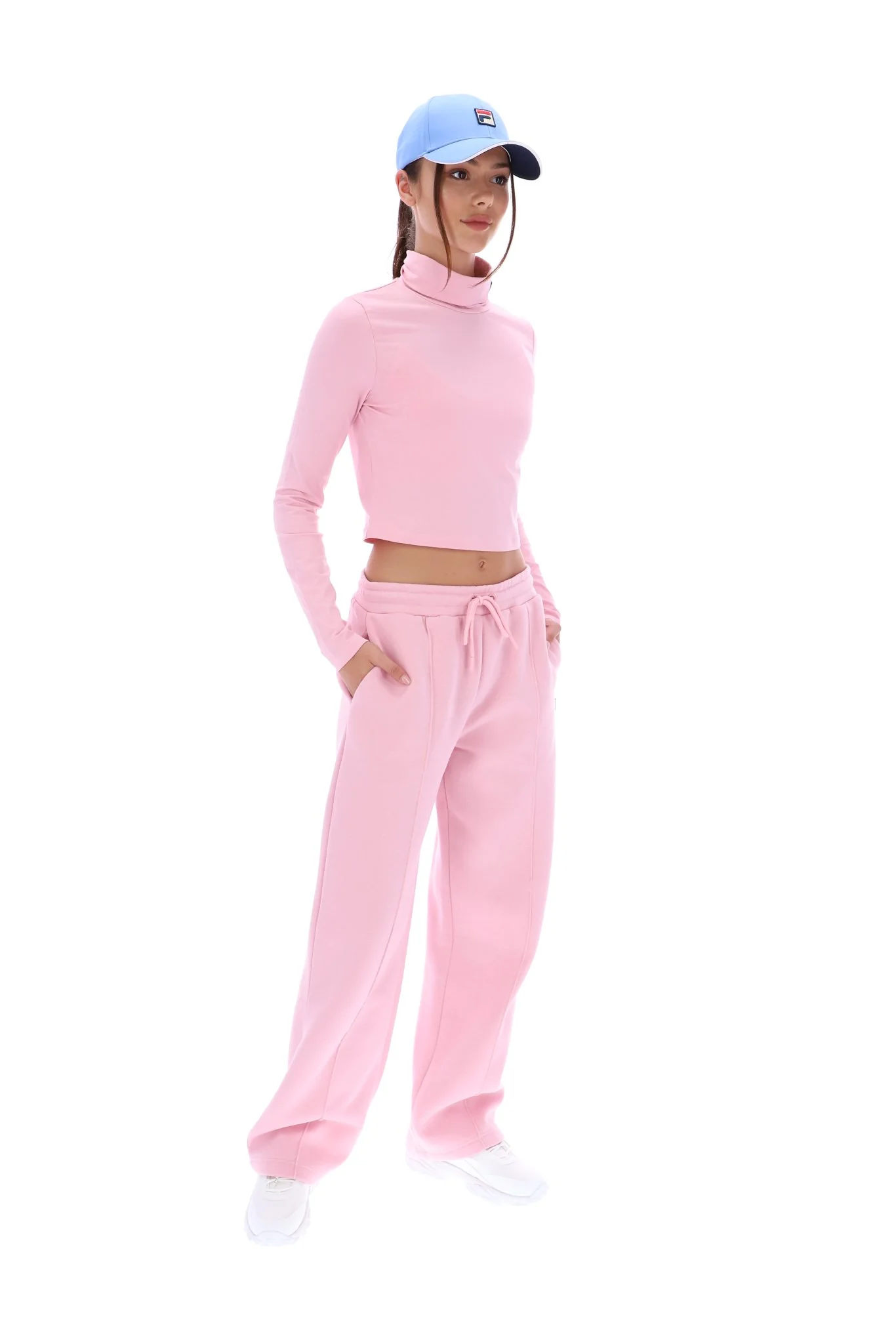 Pink Heidi Cropped Roll Neck Top - Image 4