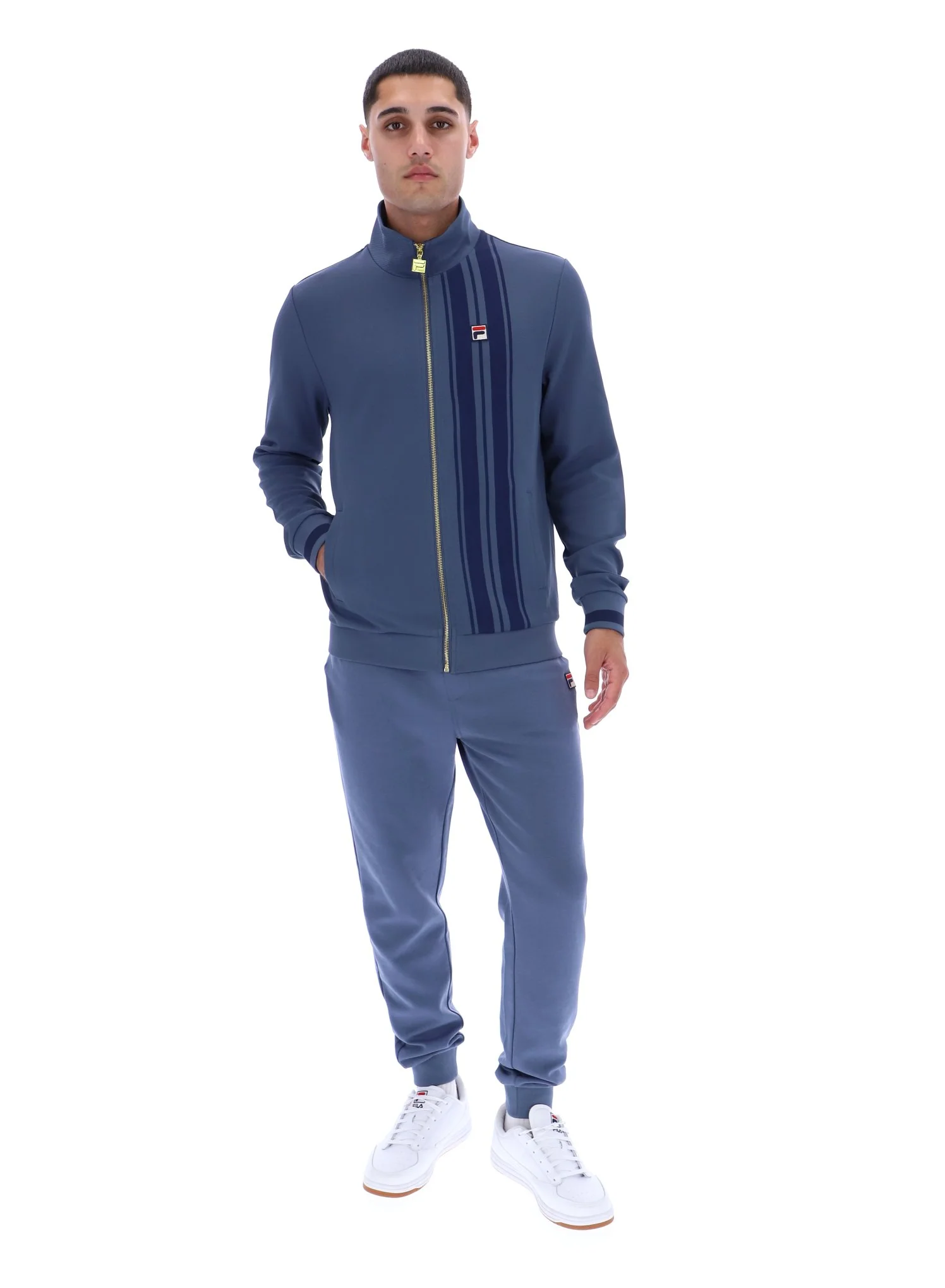 Vintage Indigo Dante Printed Stripe Track Top - Image 3