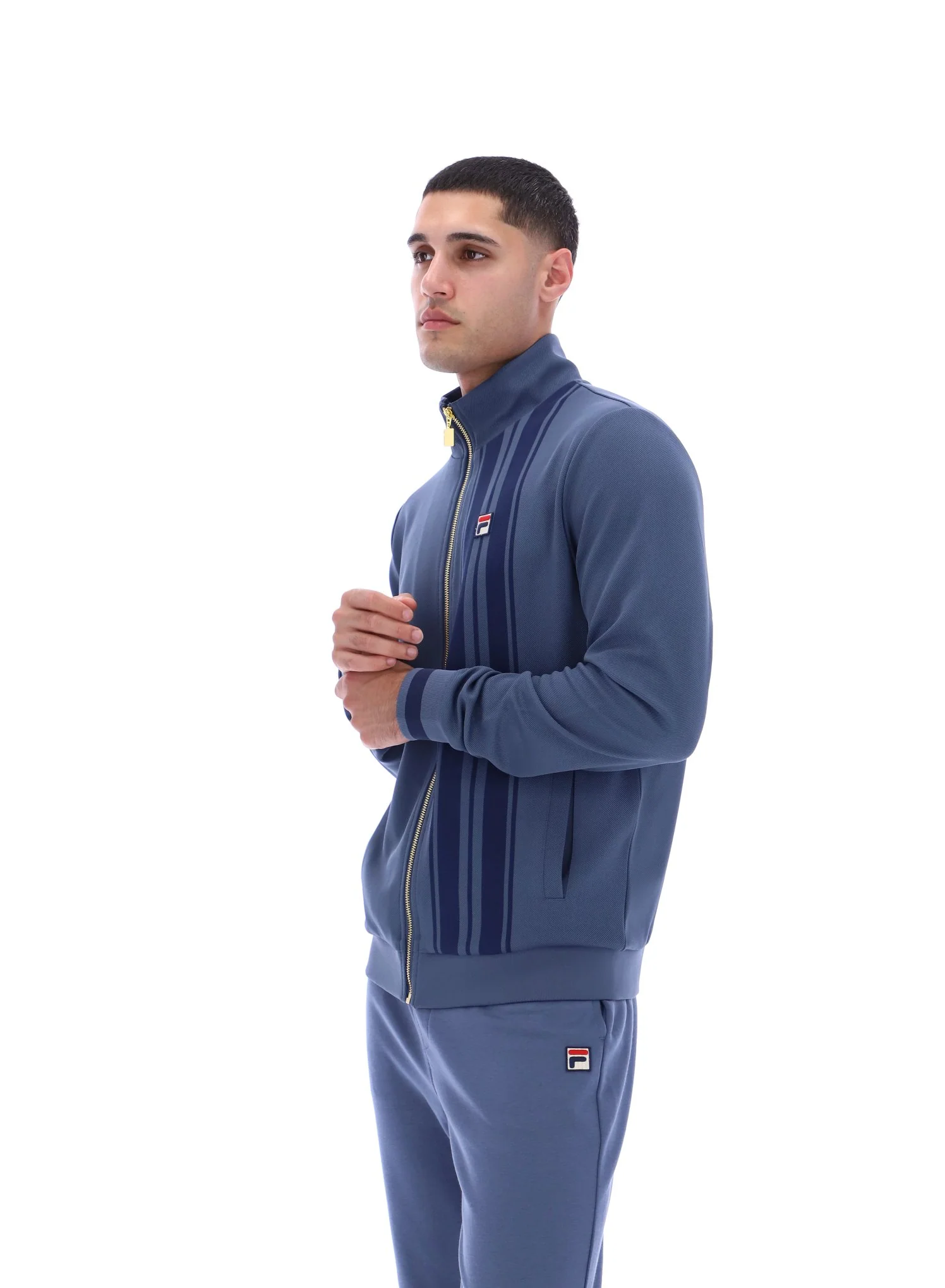 Vintage Indigo Dante Printed Stripe Track Top - Image 6