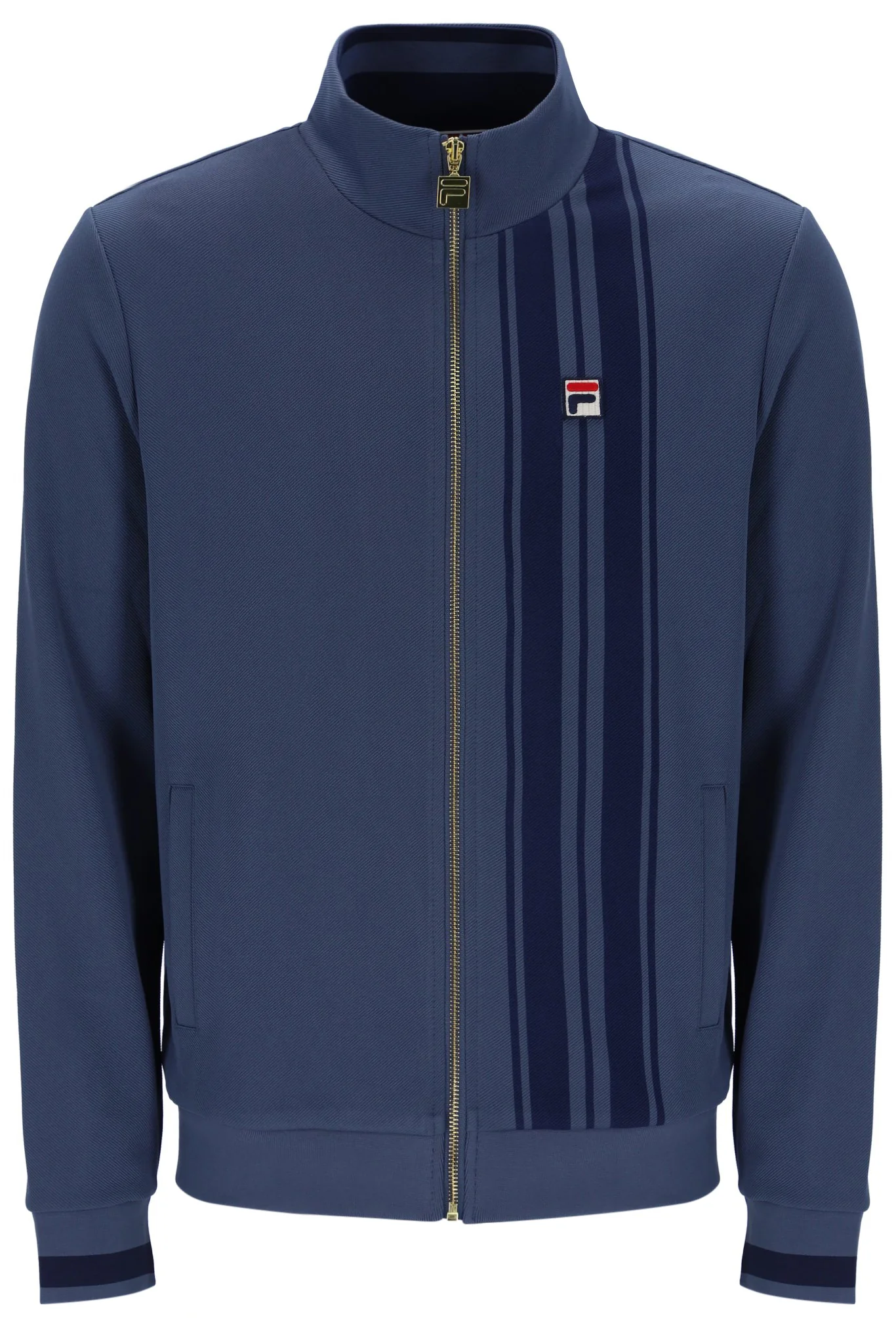 Vintage Indigo Dante Printed Stripe Track Top - Image 8
