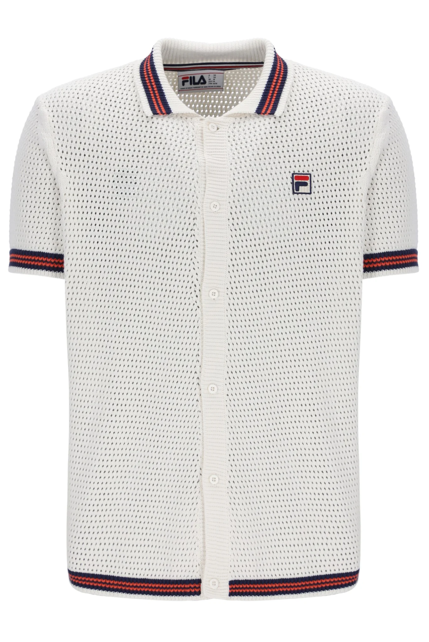 Gardenia Domenico Crochet Knitted Shirt with Contrast Tipping - Image 2