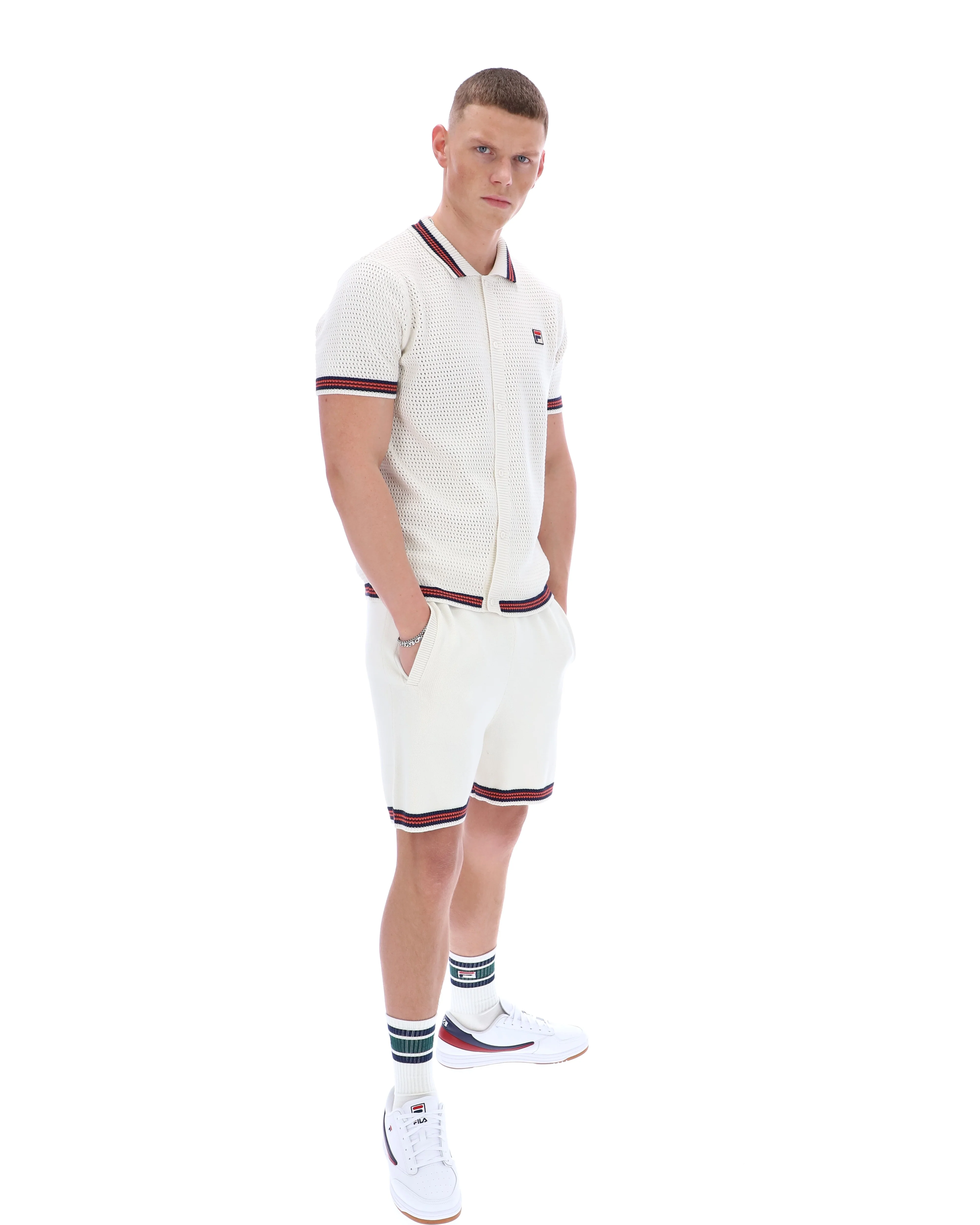 Gardenia Domenico Crochet Knitted Shirt with Contrast Tipping - Image 3