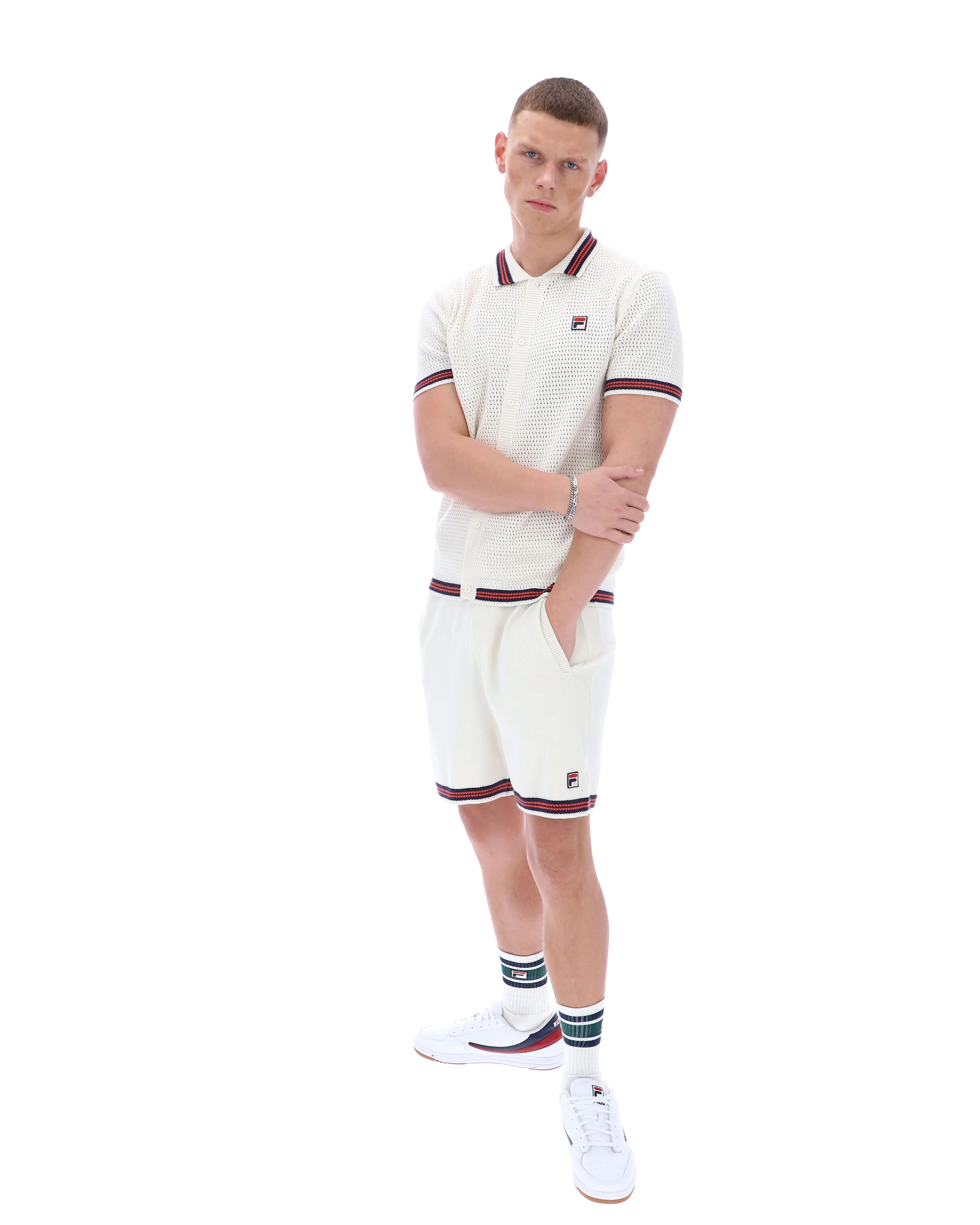 Gardenia Domenico Crochet Knitted Shirt with Contrast Tipping - Image 5