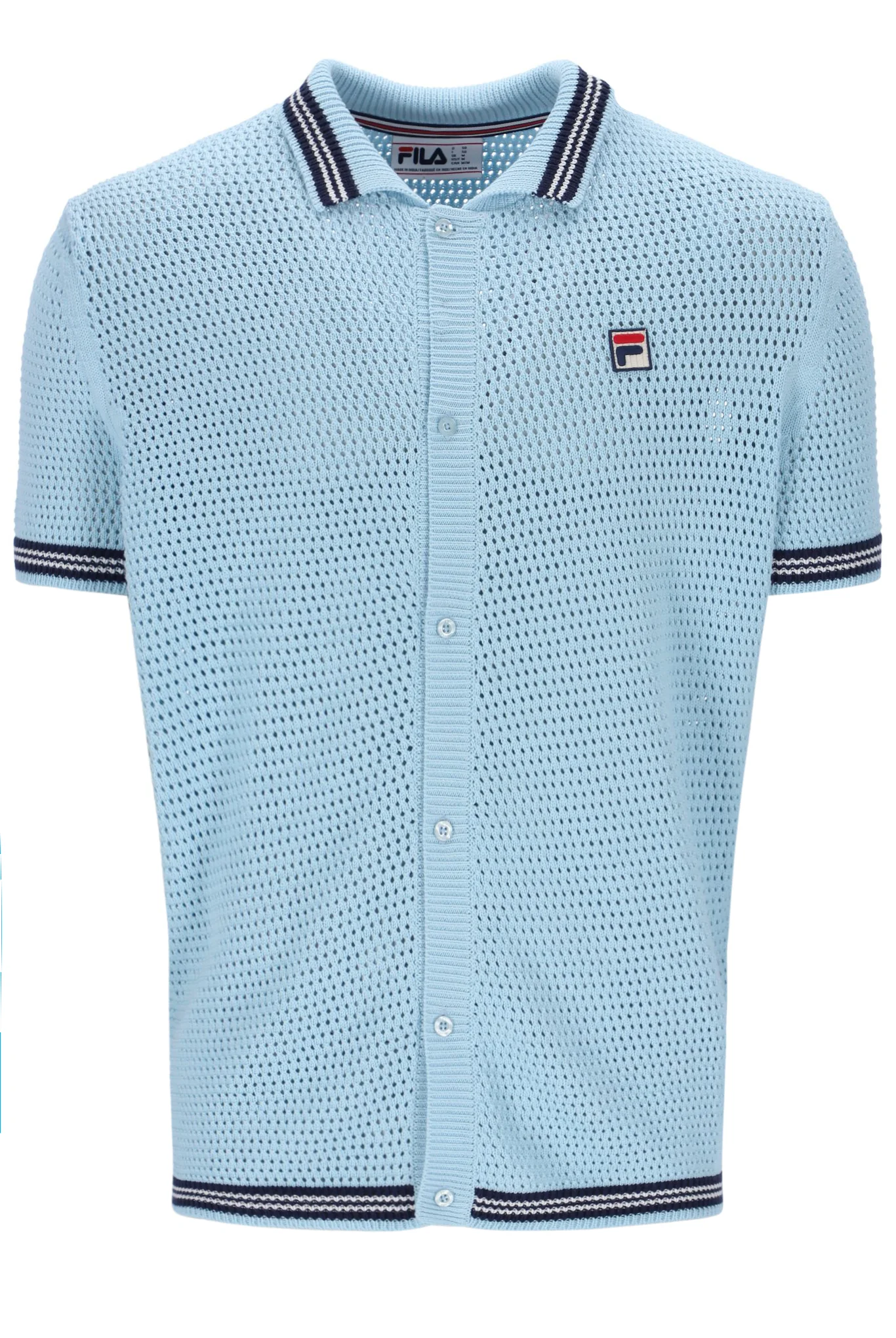 Skyway Domenico Crochet Knitted Shirt with Contrast Tipping - Image 2