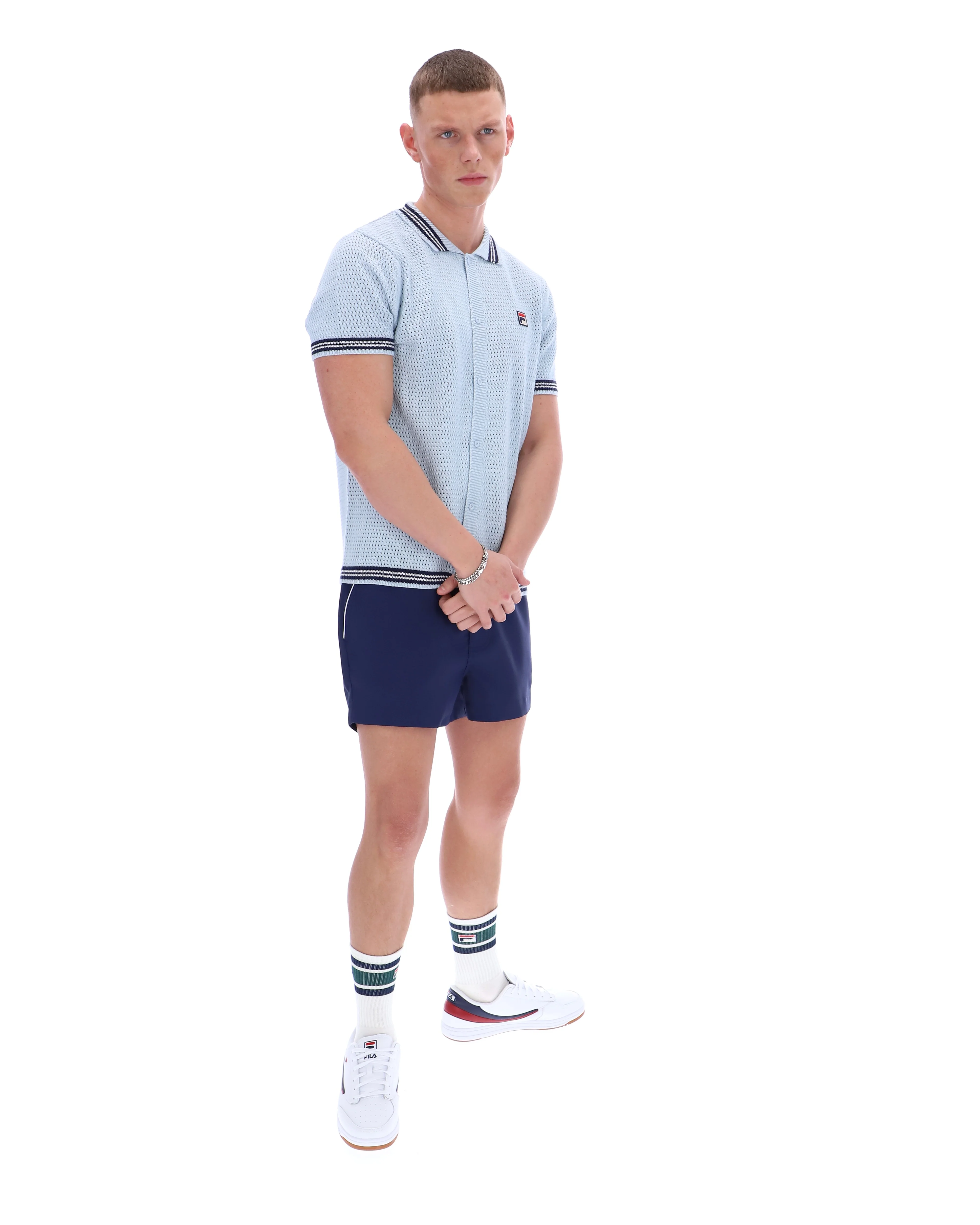 Skyway Domenico Crochet Knitted Shirt with Contrast Tipping - Image 3