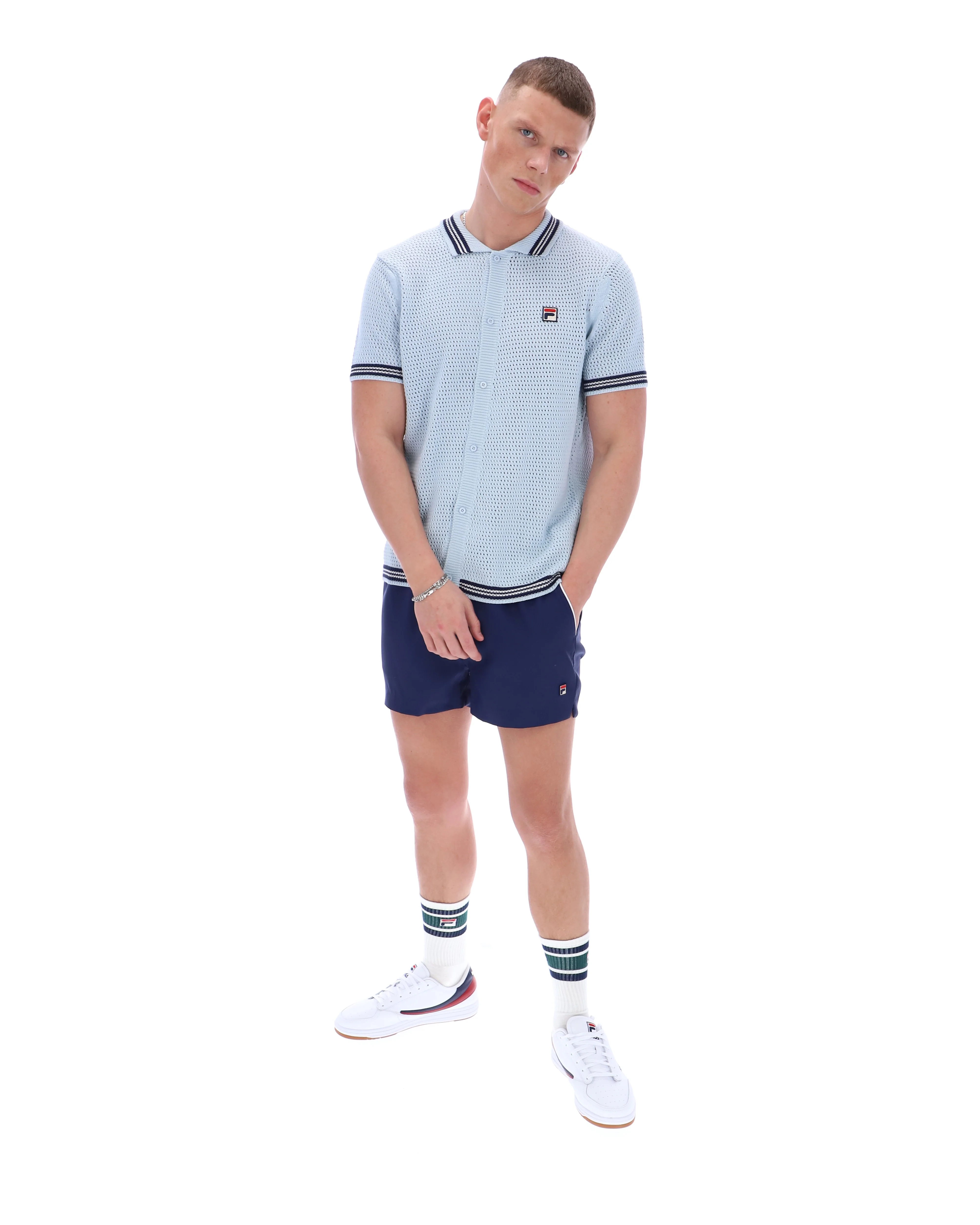 Skyway Domenico Crochet Knitted Shirt with Contrast Tipping - Image 4