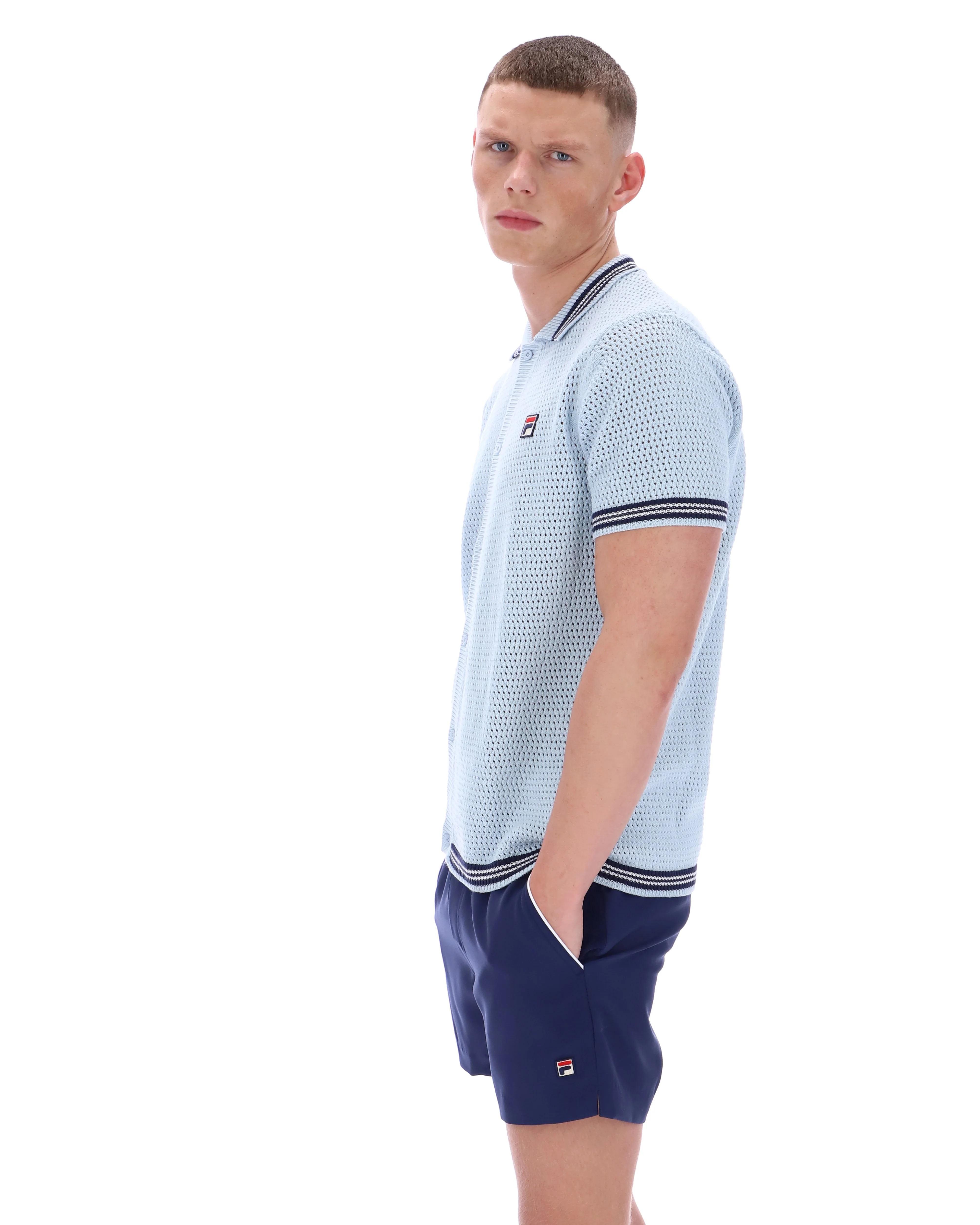 Skyway Domenico Crochet Knitted Shirt with Contrast Tipping - Image 6