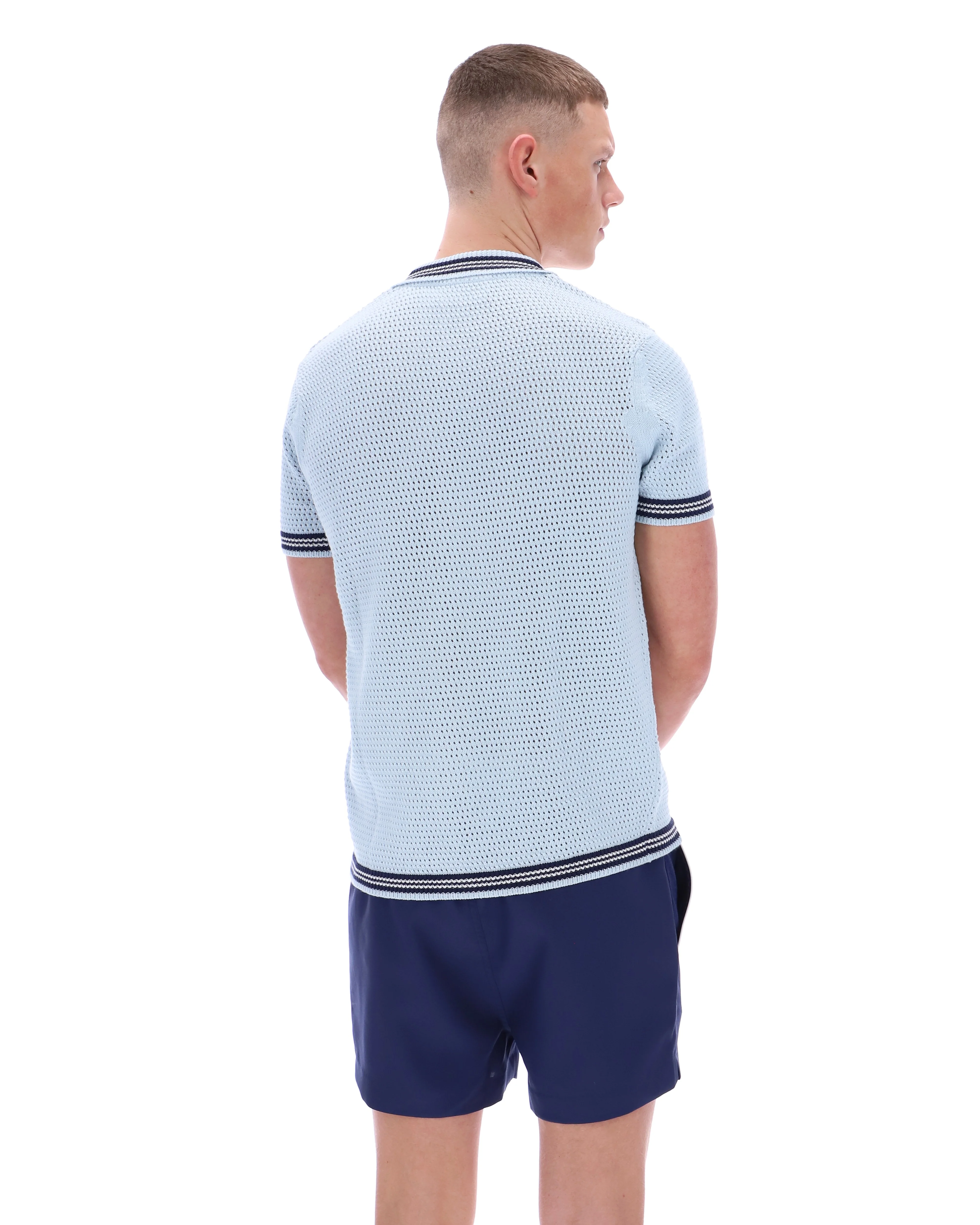 Skyway Domenico Crochet Knitted Shirt with Contrast Tipping - Image 7