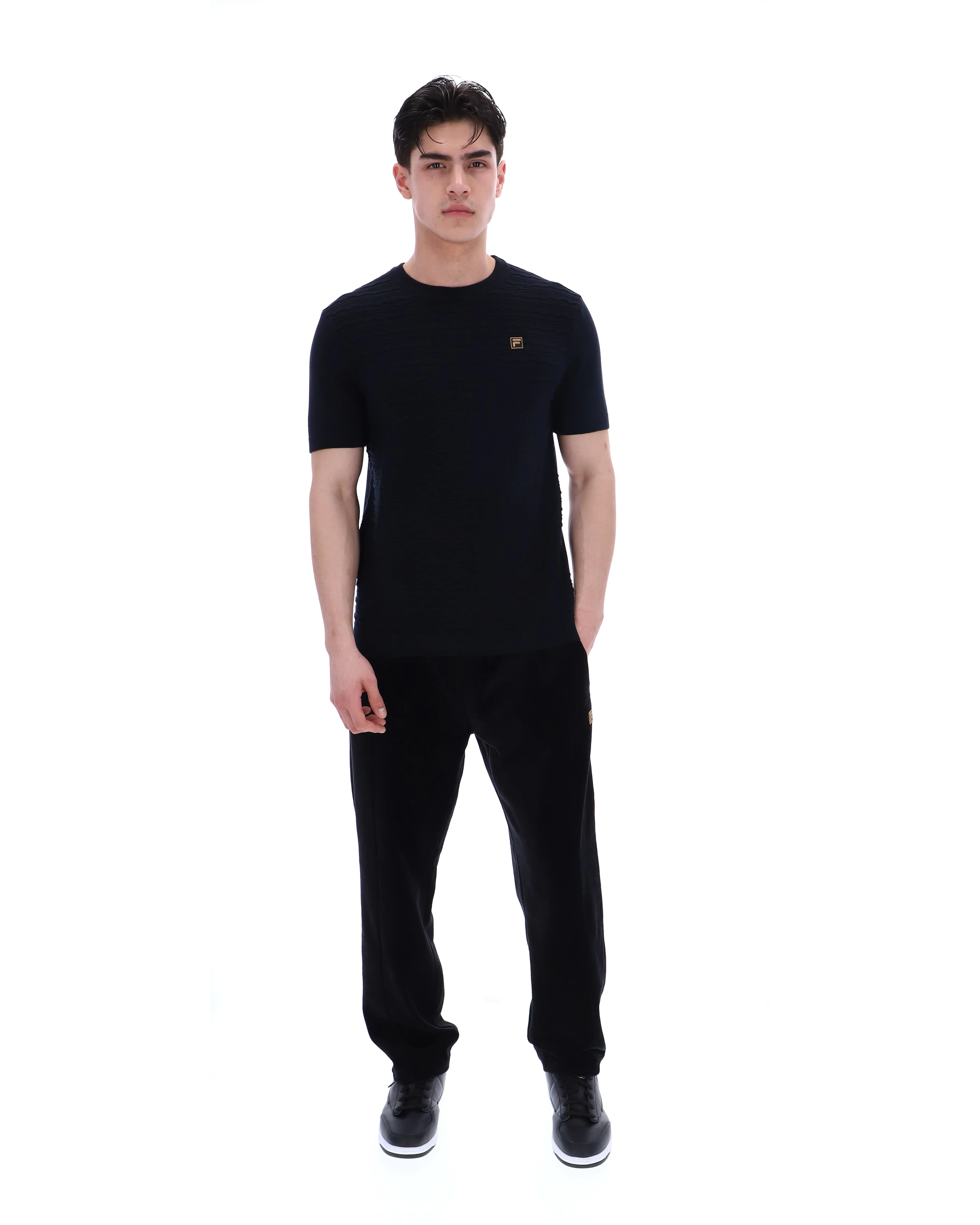 Black Don Textured Knitted T-Shirt - Image 4