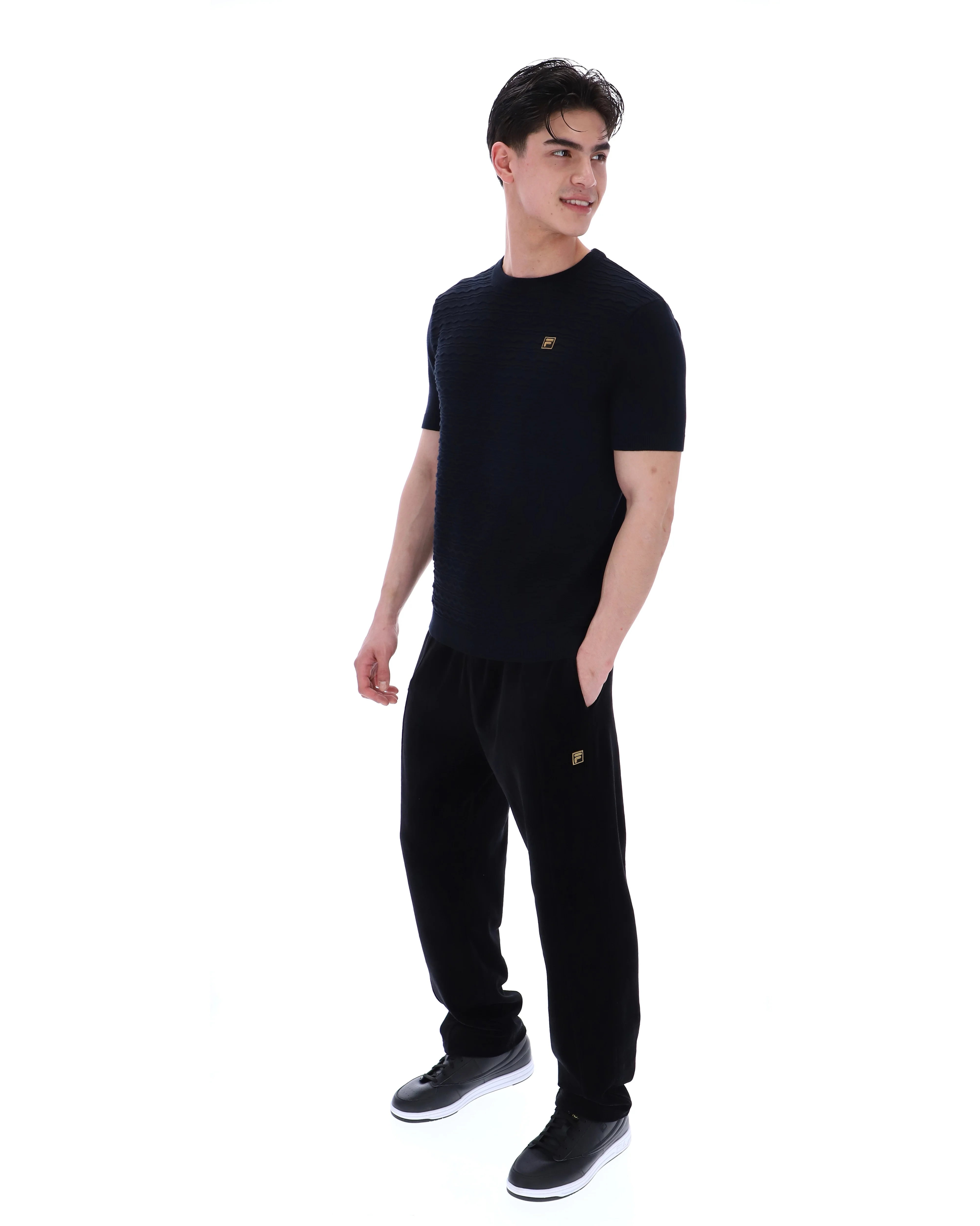 Black Don Textured Knitted T-Shirt - Image 5