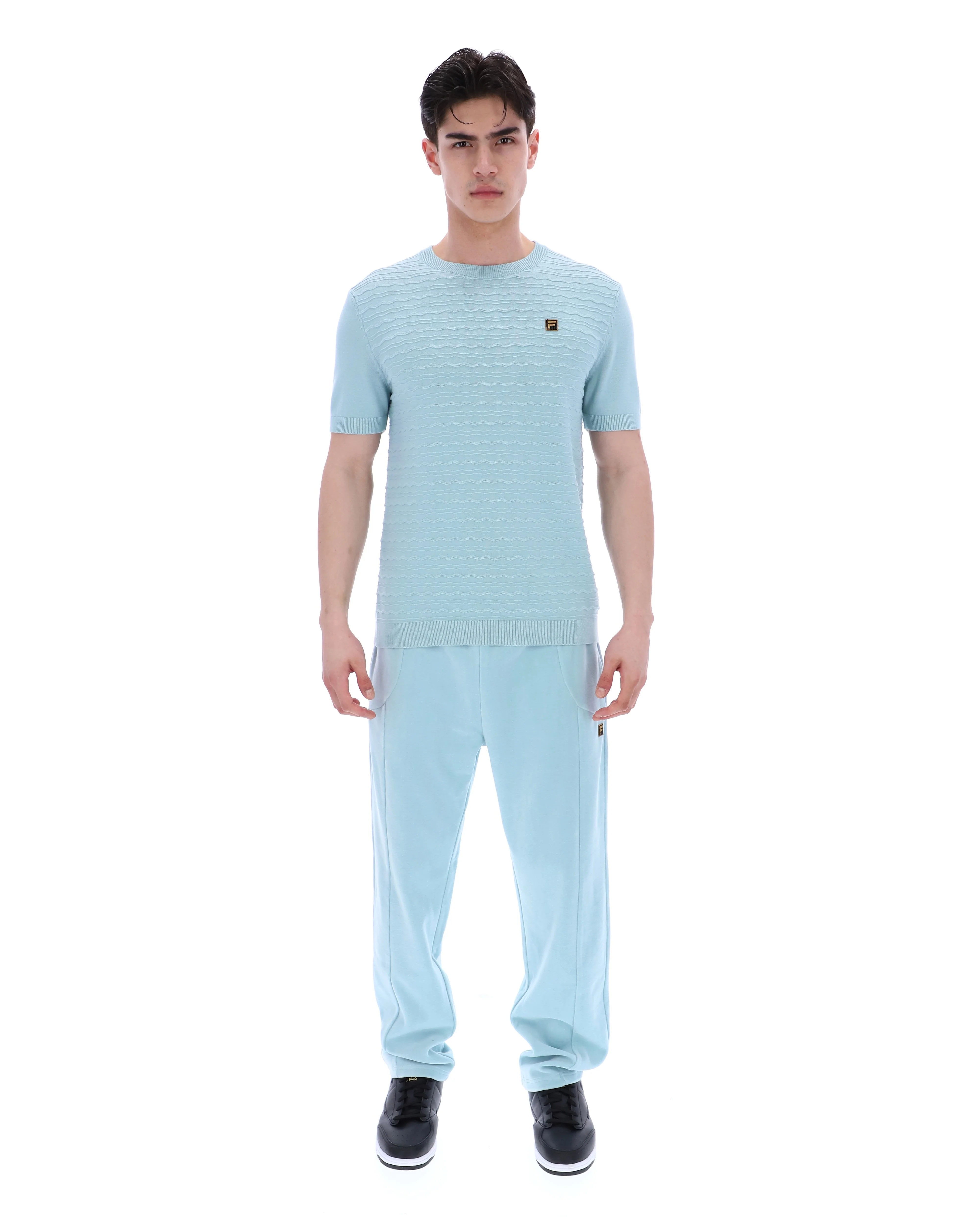 Sterling Blue Don Textured Knitted T-Shirt - Image 4