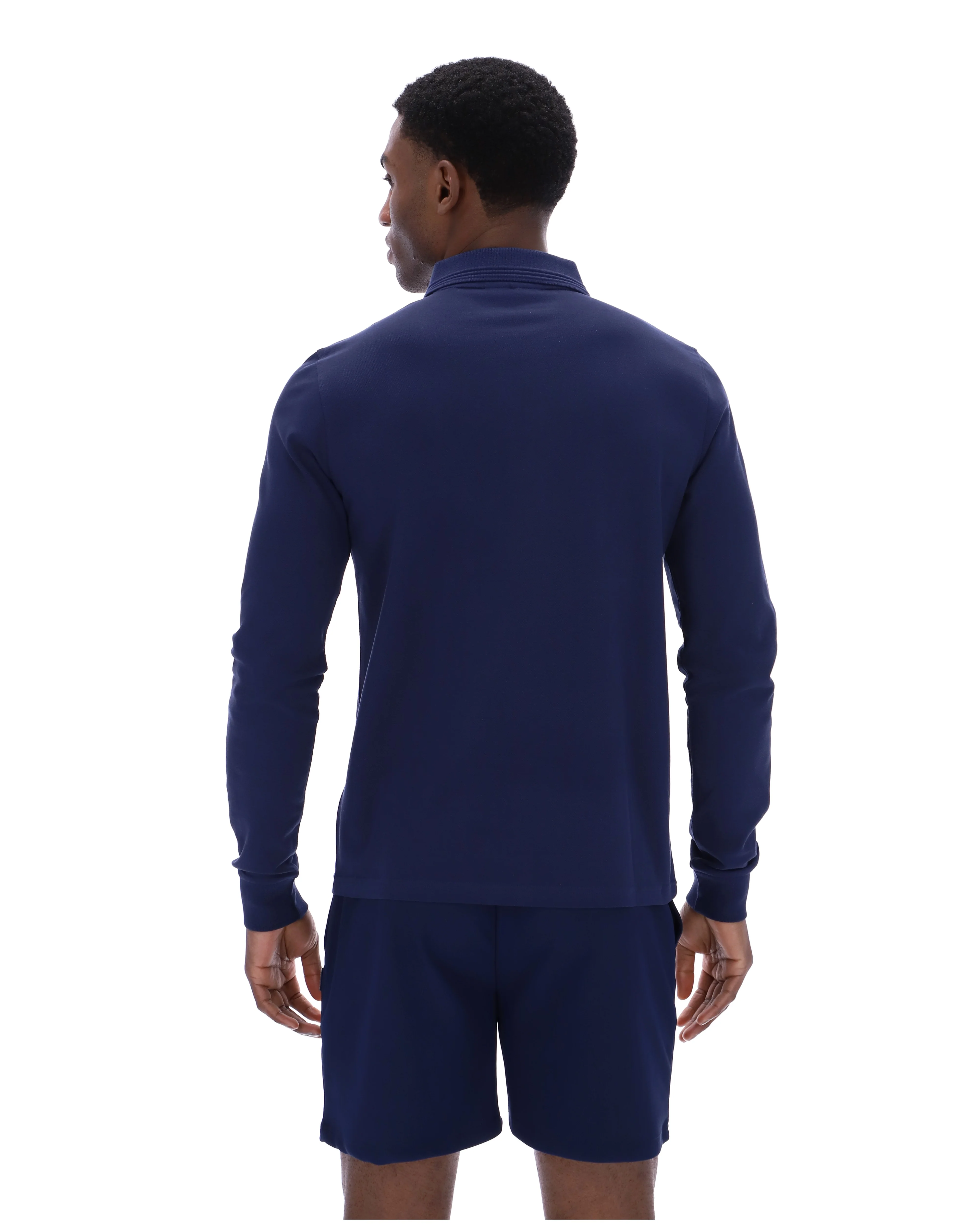 Fila Navy Emiliano Long-Sleeve Polo - Image 7