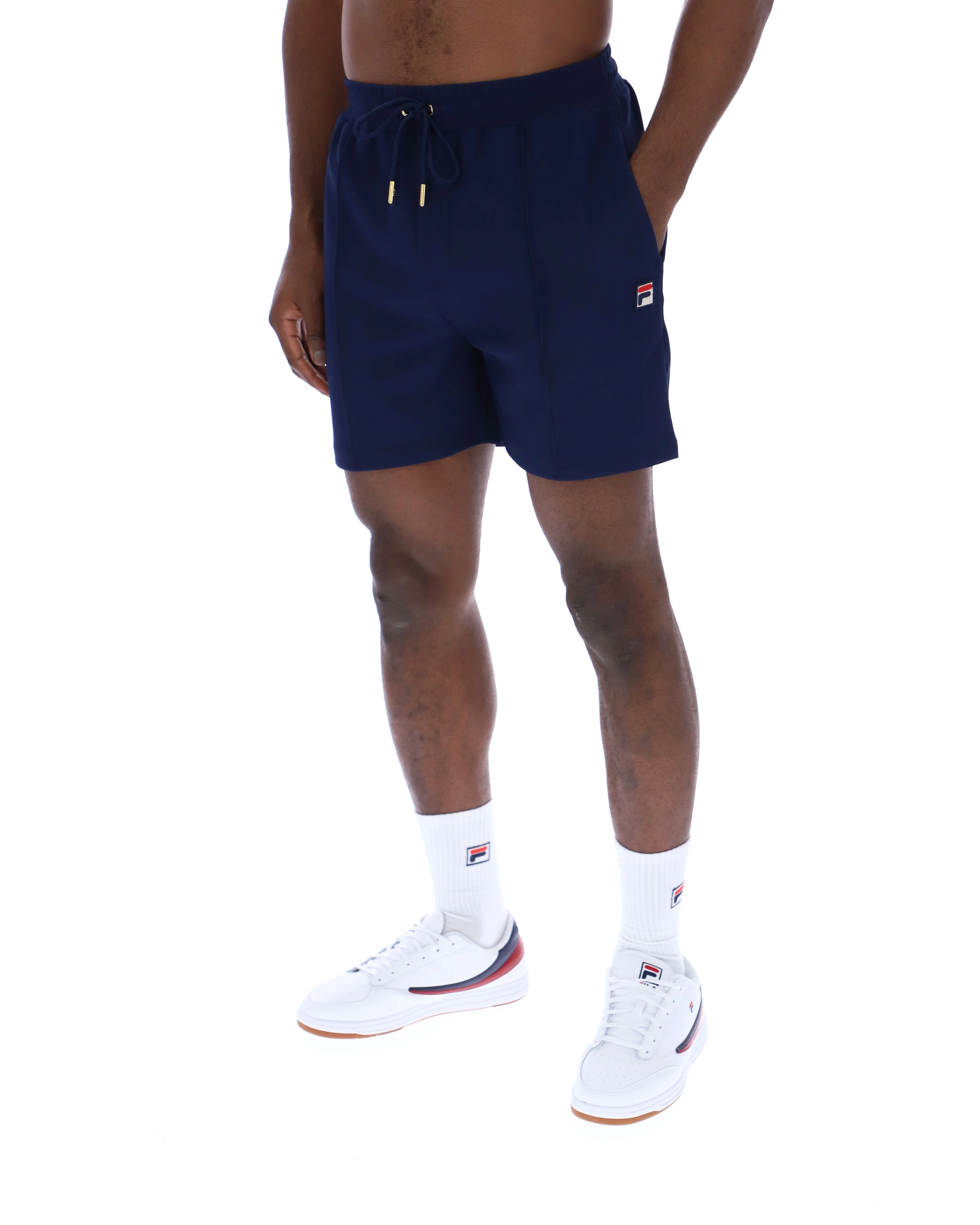 Fila Navy Eusebio Pin-Tuck Shorts - Image 3