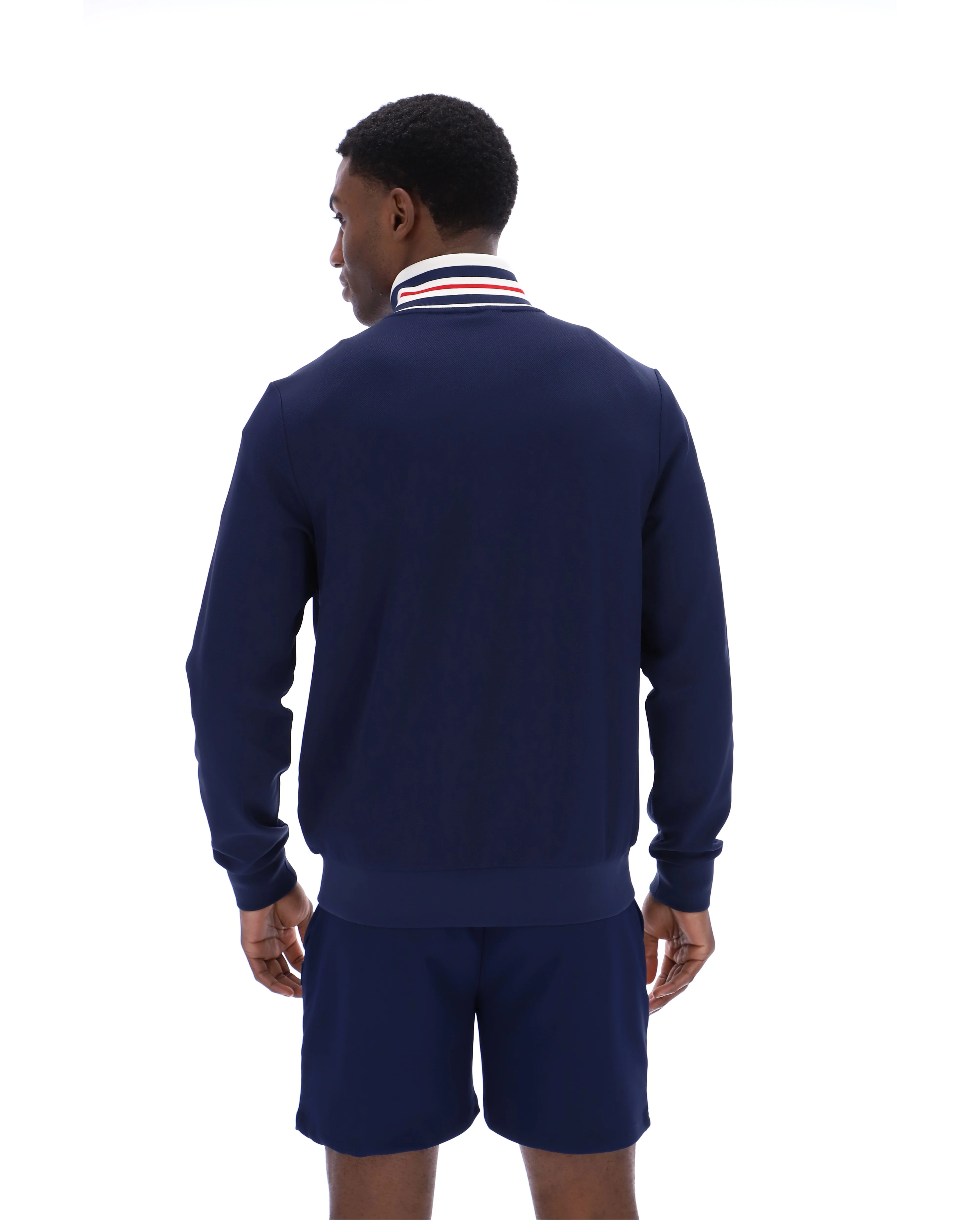 Fila Navy Federico Tipped Neck Track Top - Image 8