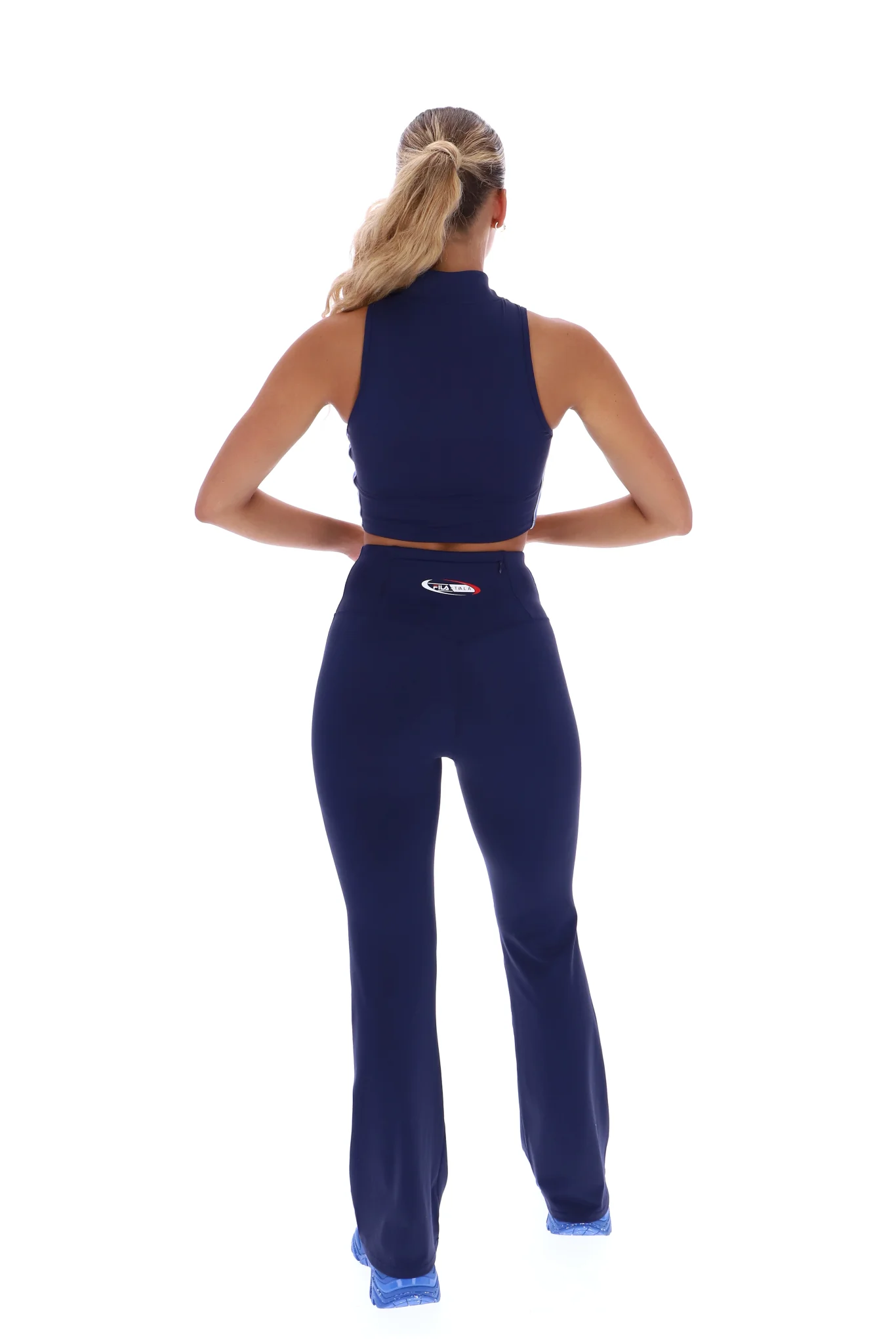 Navy FILA x TALA SKINLUXE Zip-Up Crop Top - Image 5