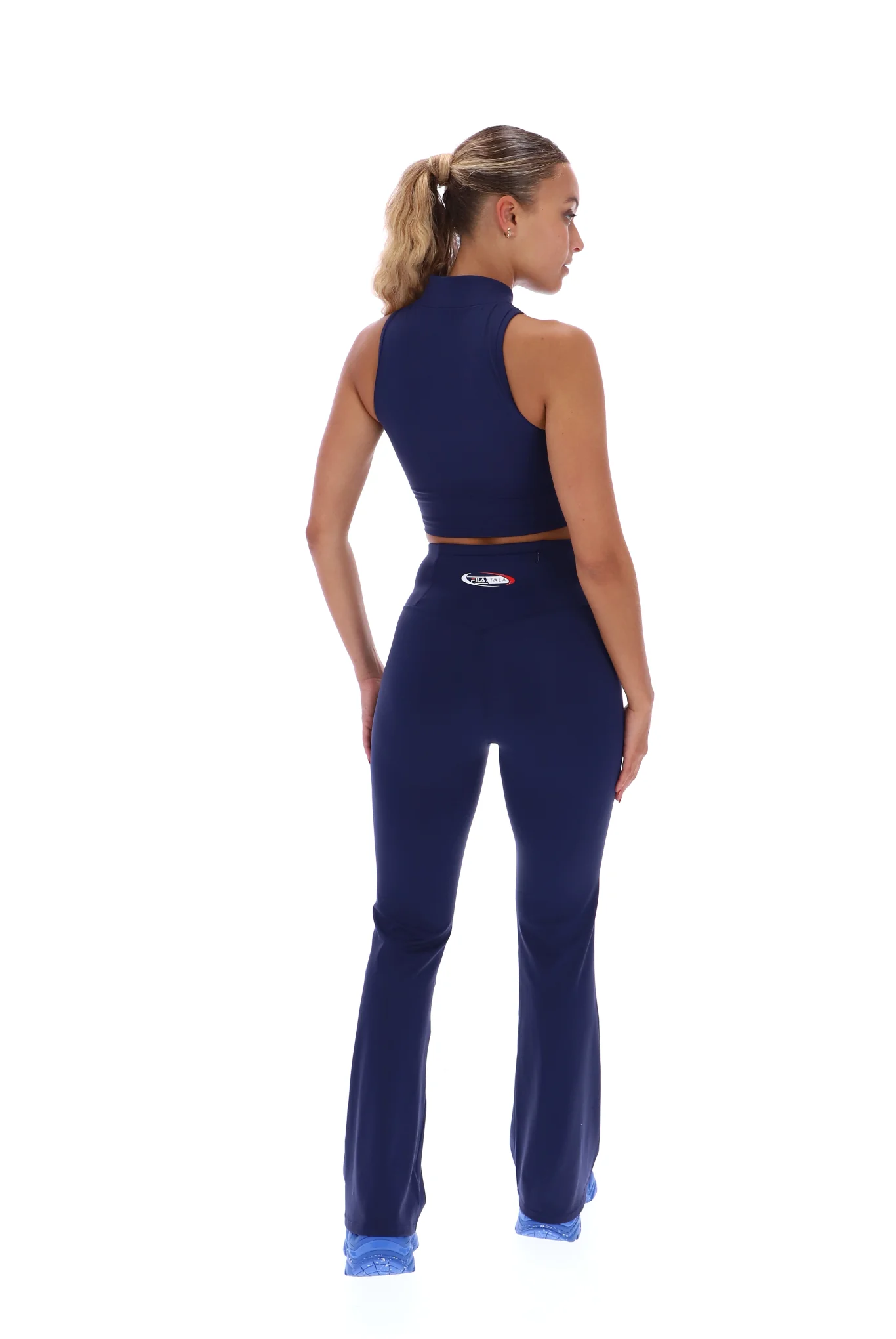 Navy FILA x TALA SKINLUXE Zip-Up Crop Top - Image 6