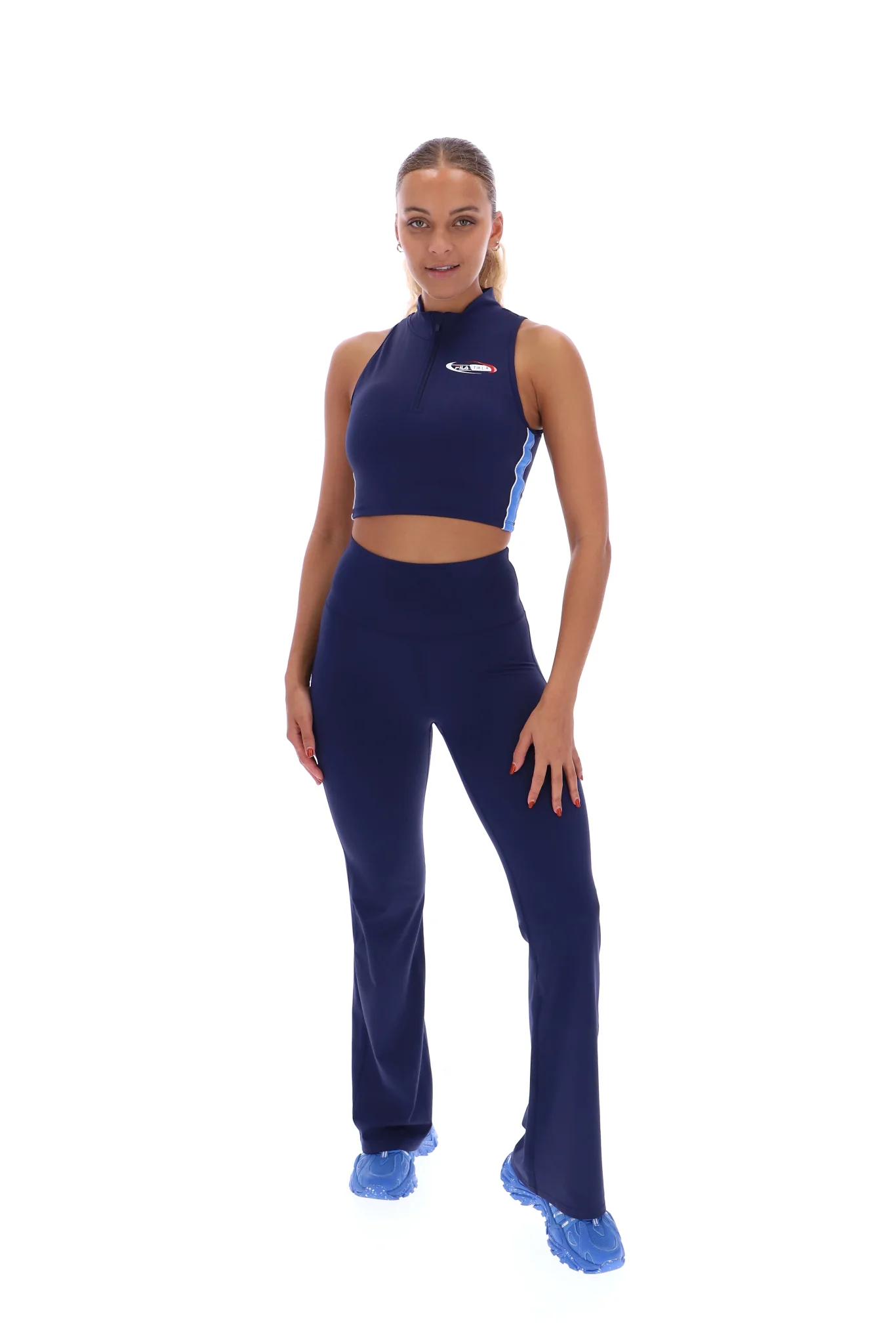 Navy FILA x TALA SKINLUXE Zip-Up Crop Top - Image 7