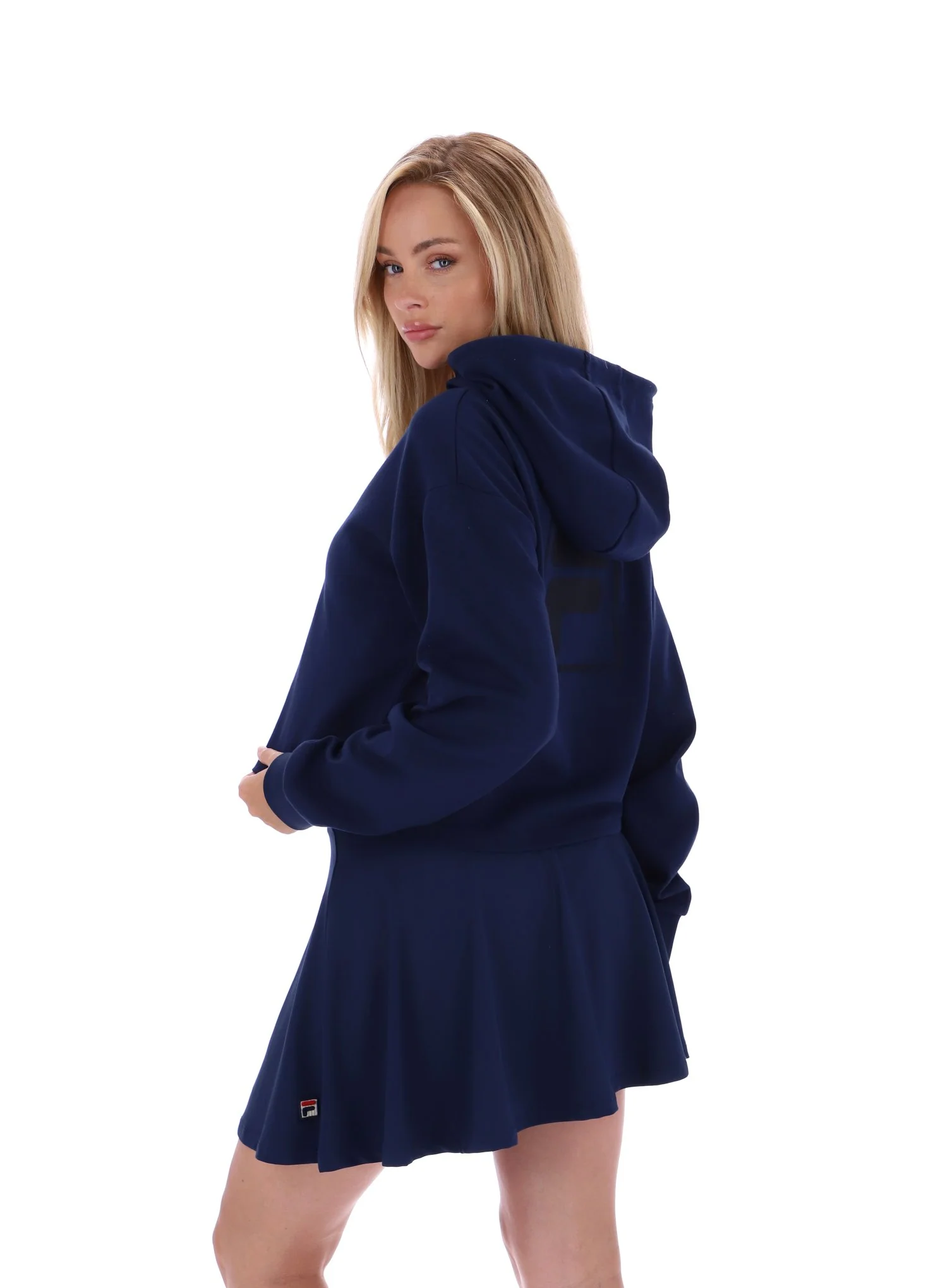 Fila Navy Fiorella 1/4 Zip Up Hoodie - Image 3