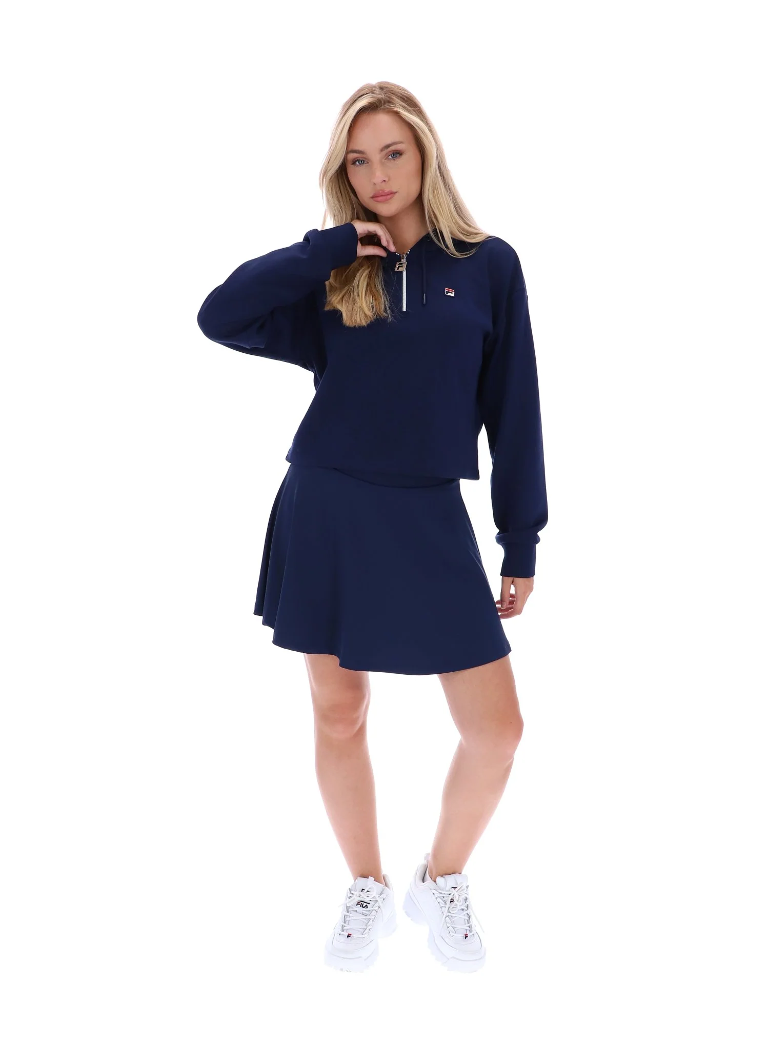 Fila Navy Fiorella 1/4 Zip Up Hoodie - Image 5