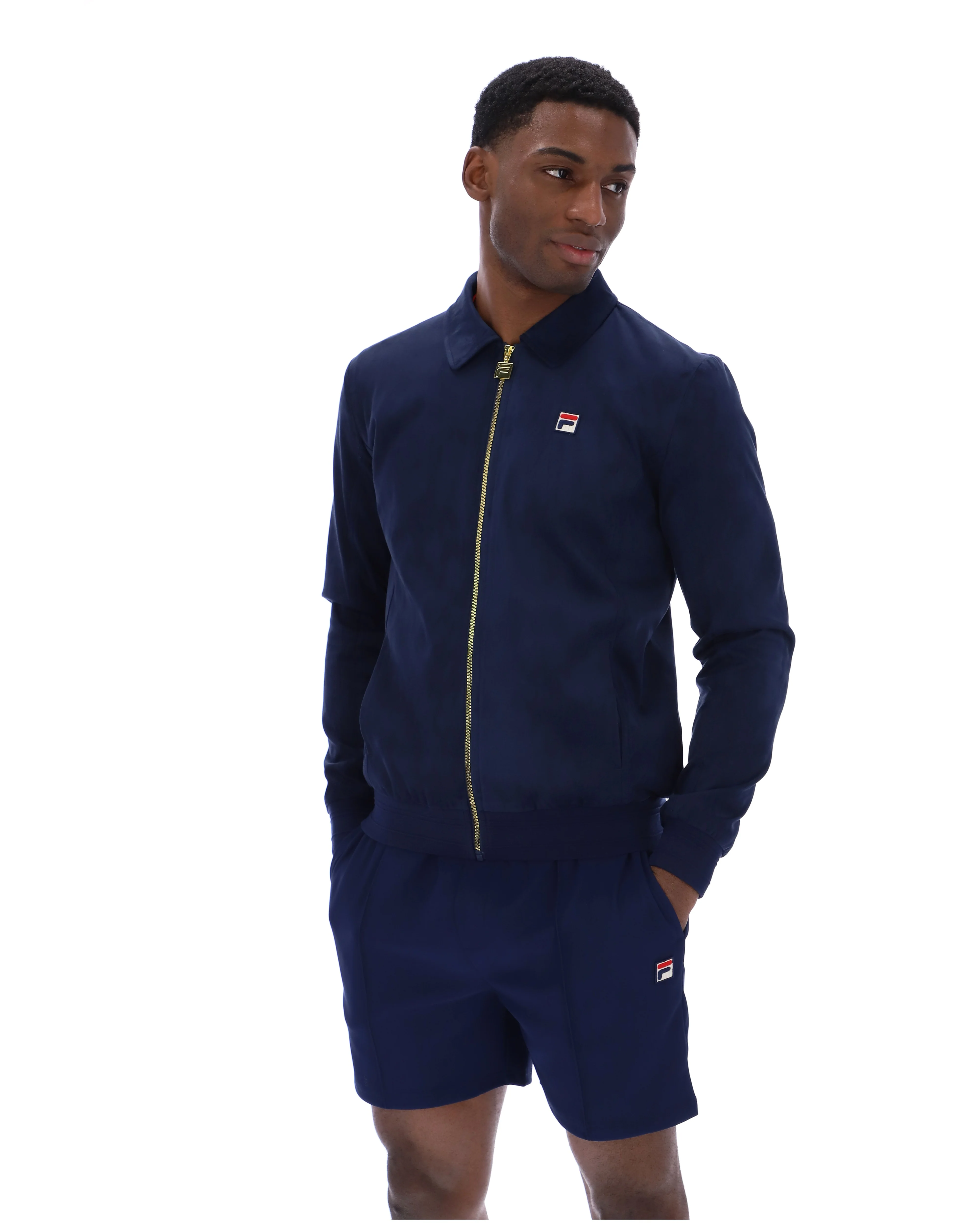 Fila Navy Francesco Suede Jacket - Image 3