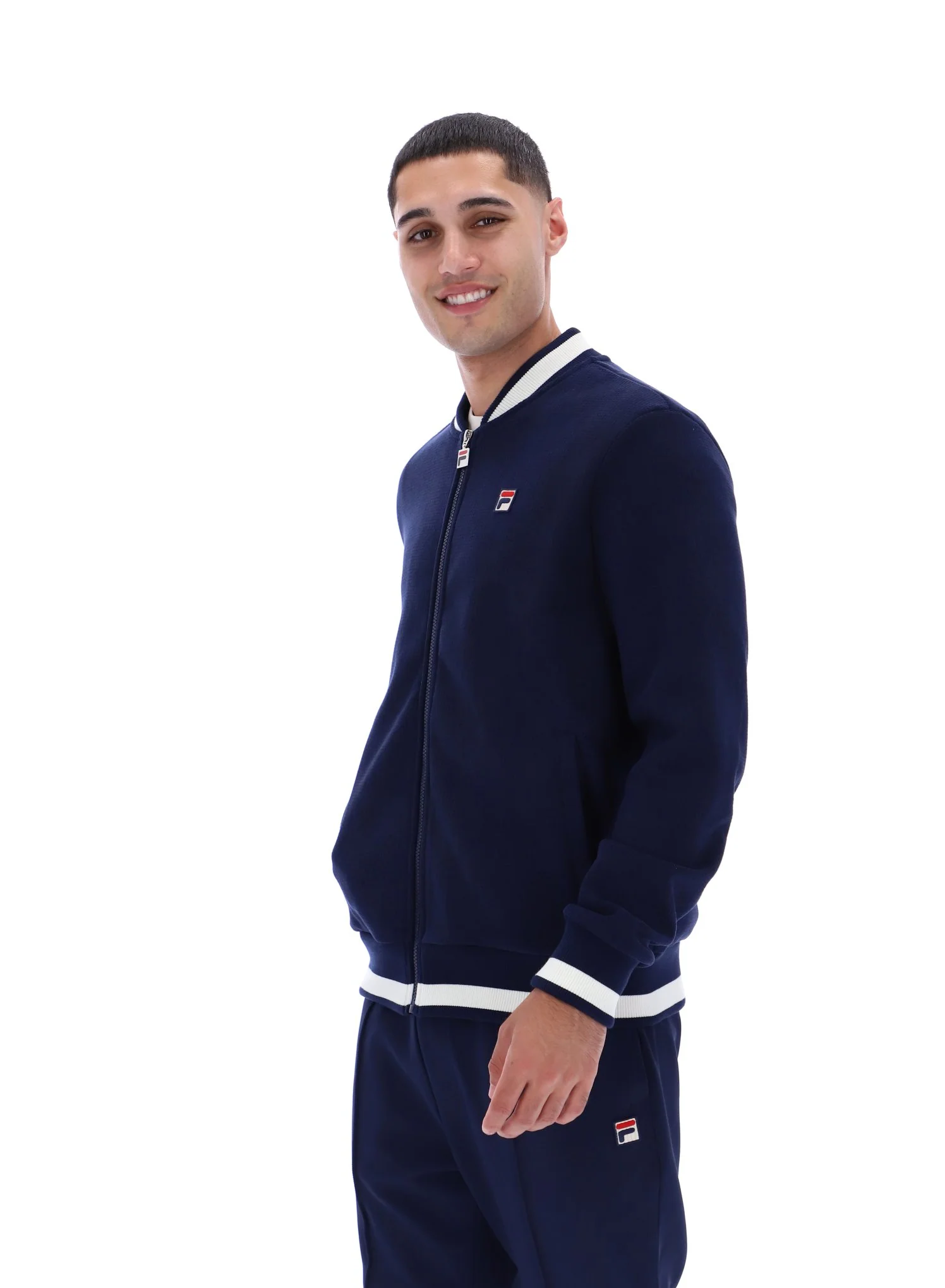 Fila Navy Gabe Waffle Knit Jacket - Image 6