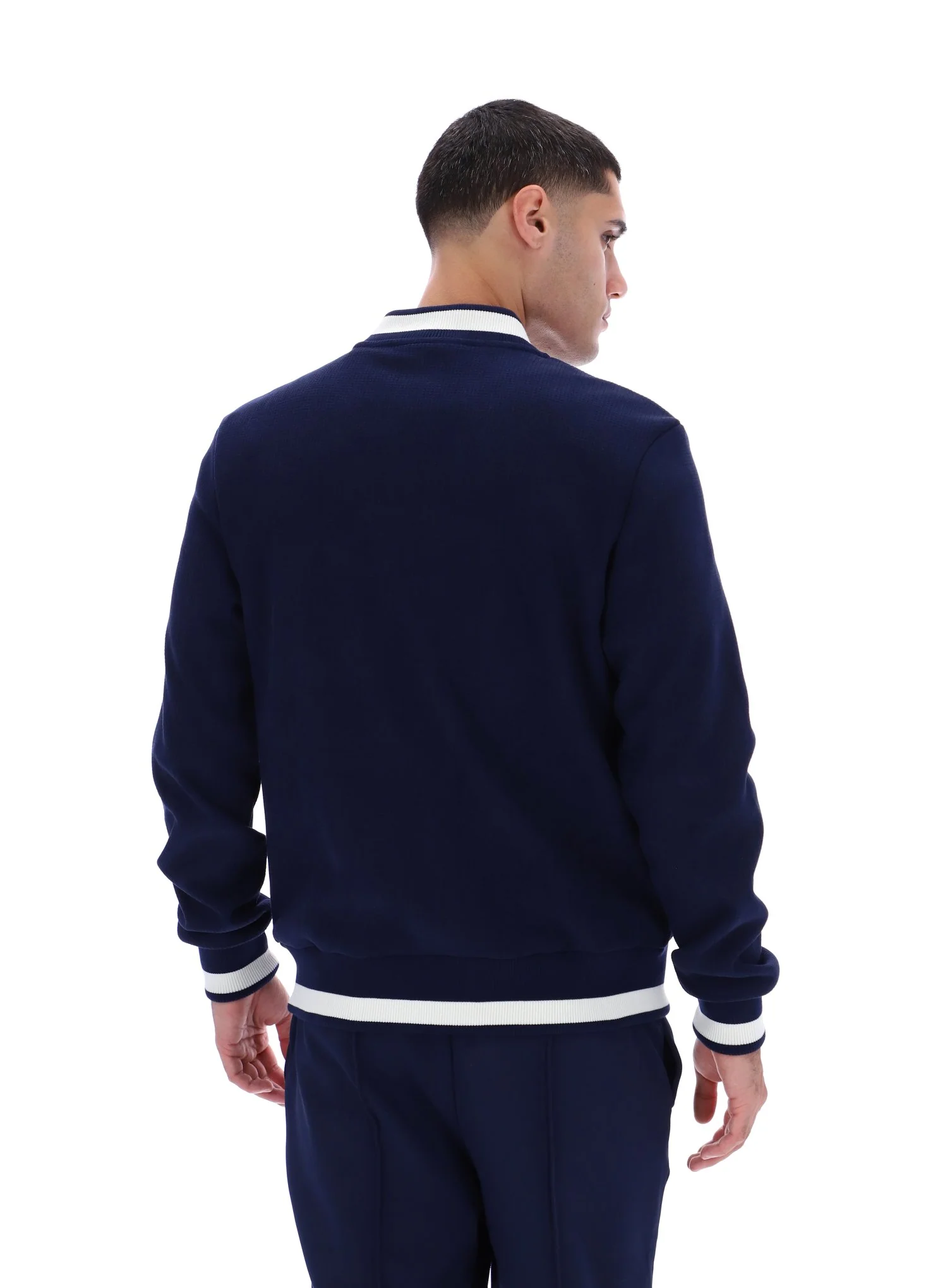 Fila Navy Gabe Waffle Knit Jacket - Image 7