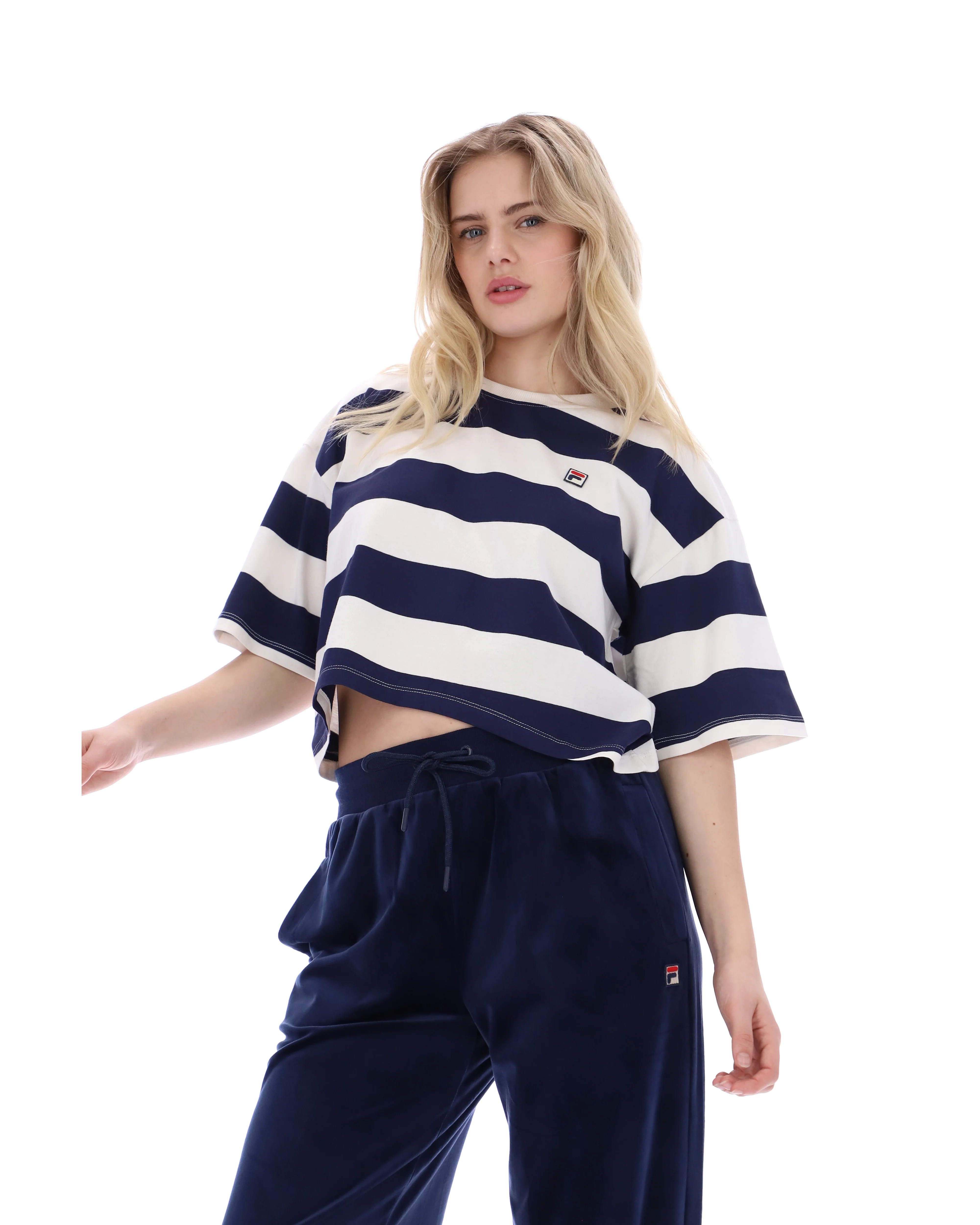 Fila Navy Genoa Boxy Cropped Tee - Image 3