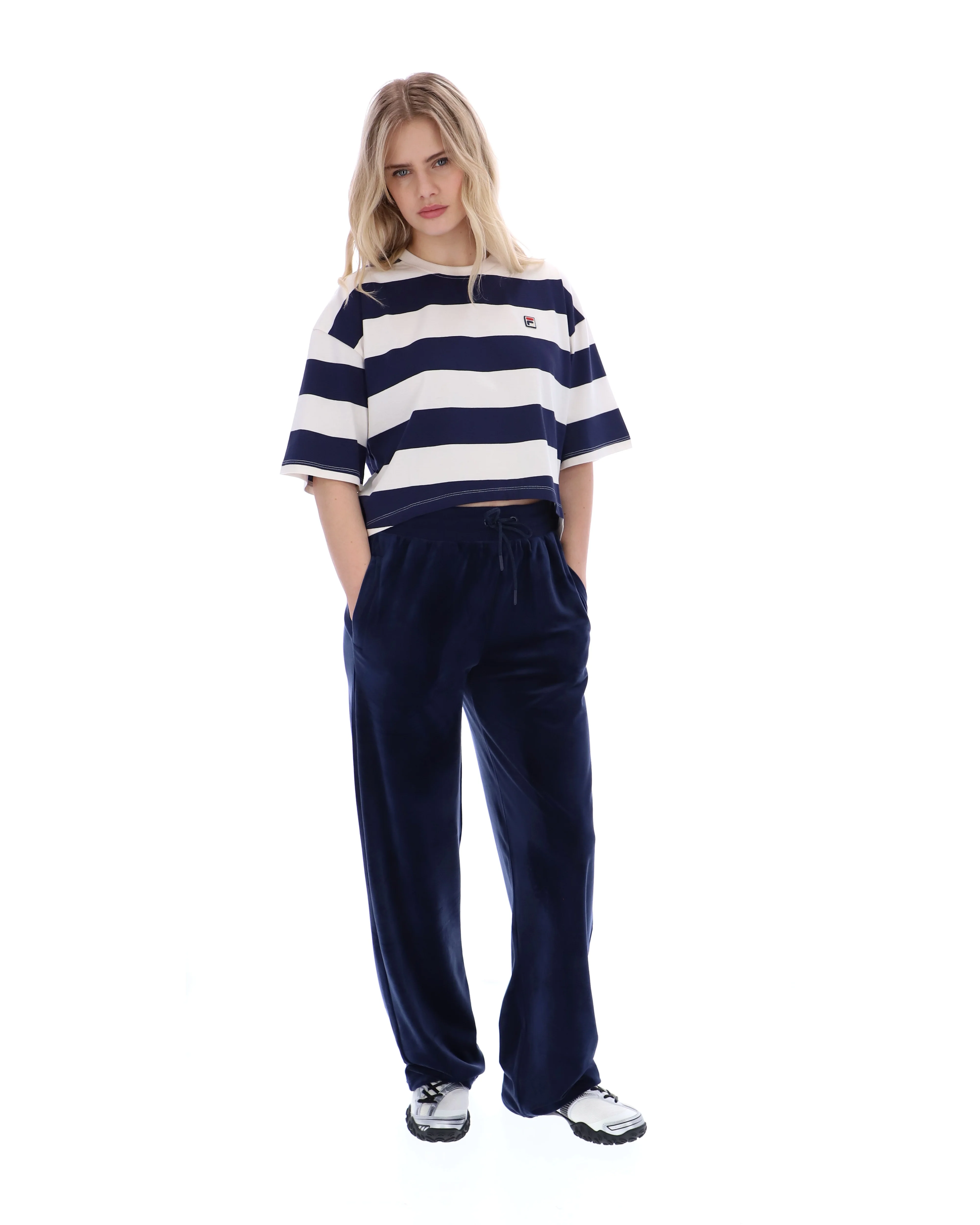 Fila Navy Genoa Boxy Cropped Tee - Image 5