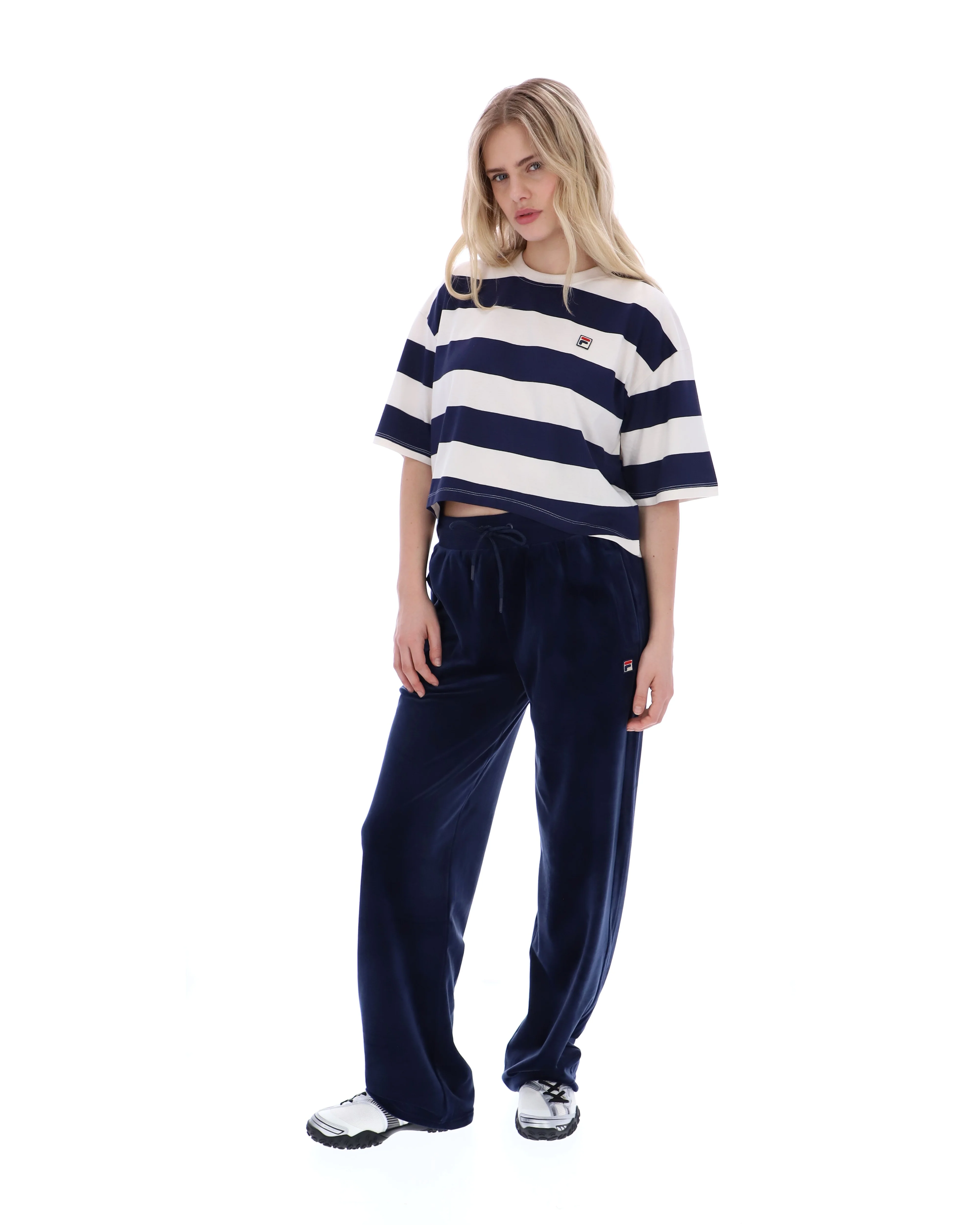 Fila Navy Genoa Boxy Cropped Tee - Image 7