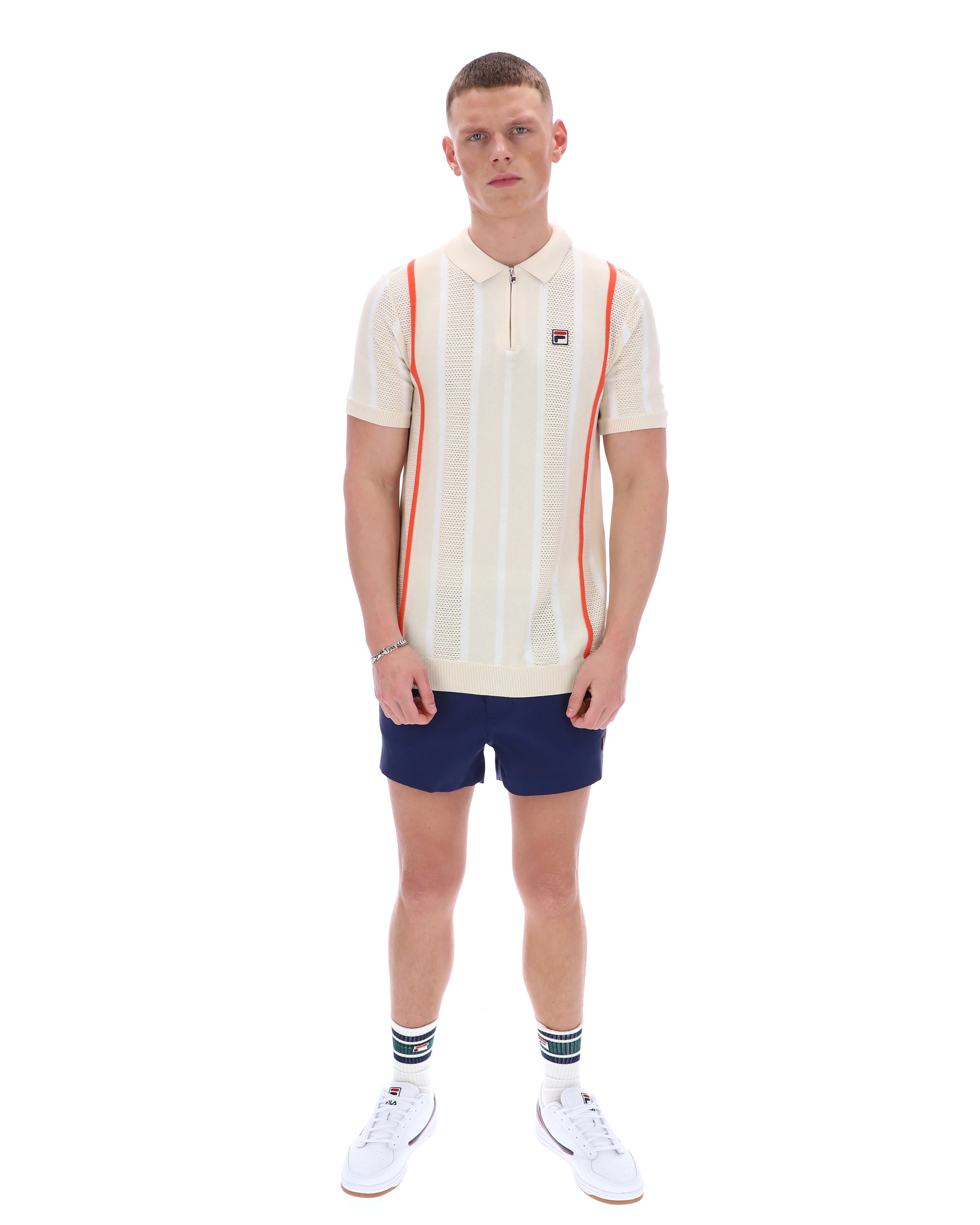 Tapioca Giorgio Crochet Patchwork Knitted Polo - Image 4
