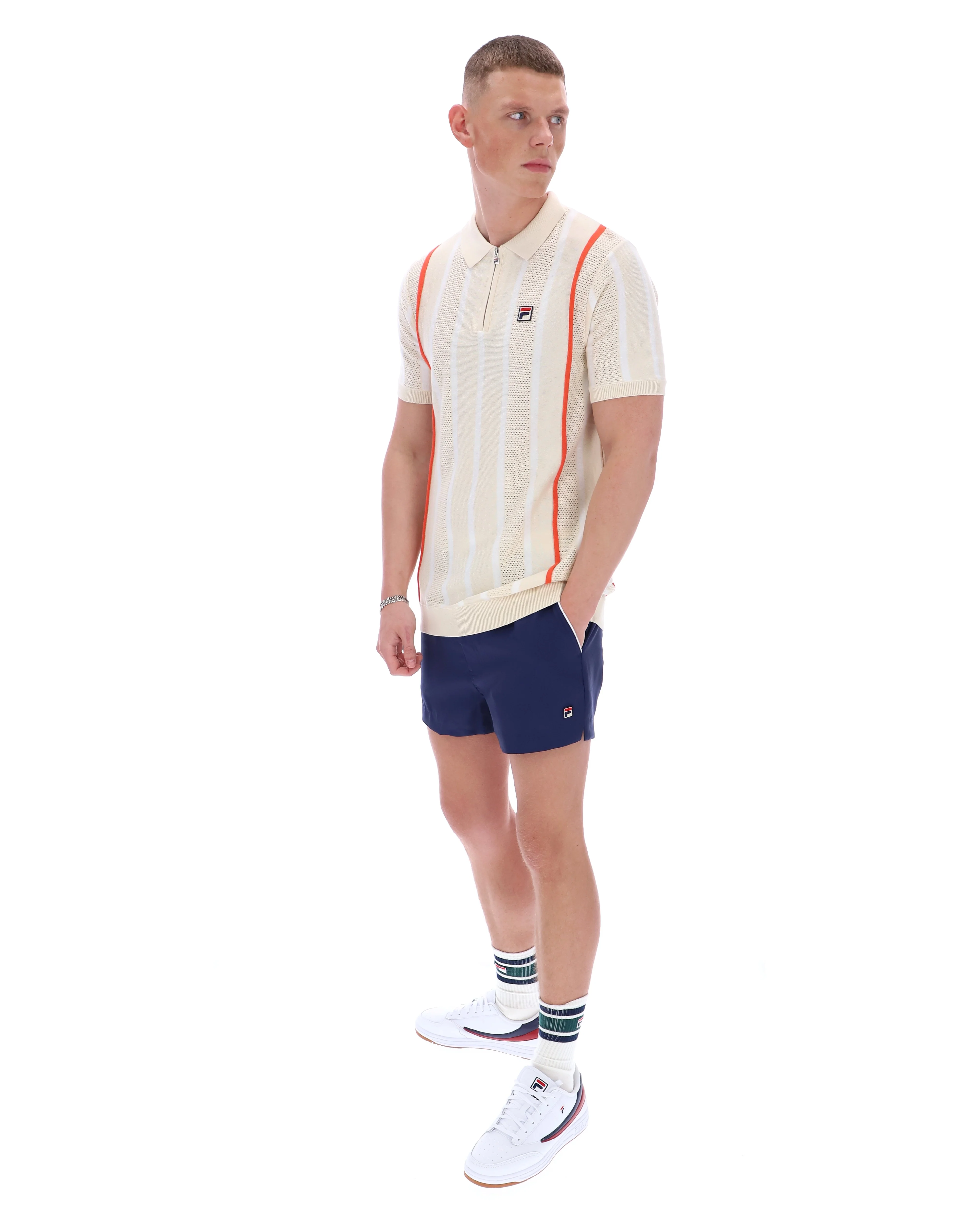 Tapioca Giorgio Crochet Patchwork Knitted Polo - Image 6