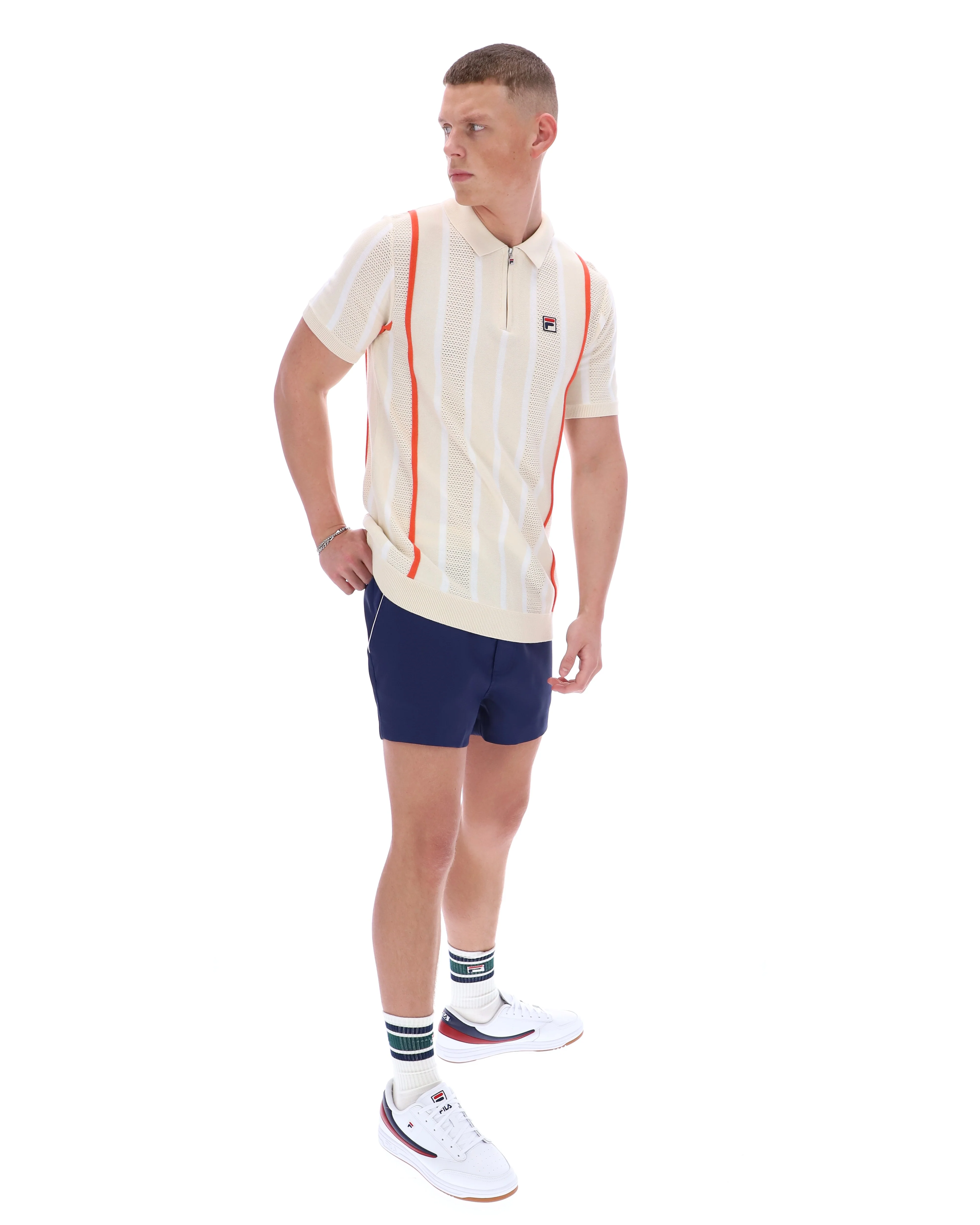 Tapioca Giorgio Crochet Patchwork Knitted Polo - Image 7