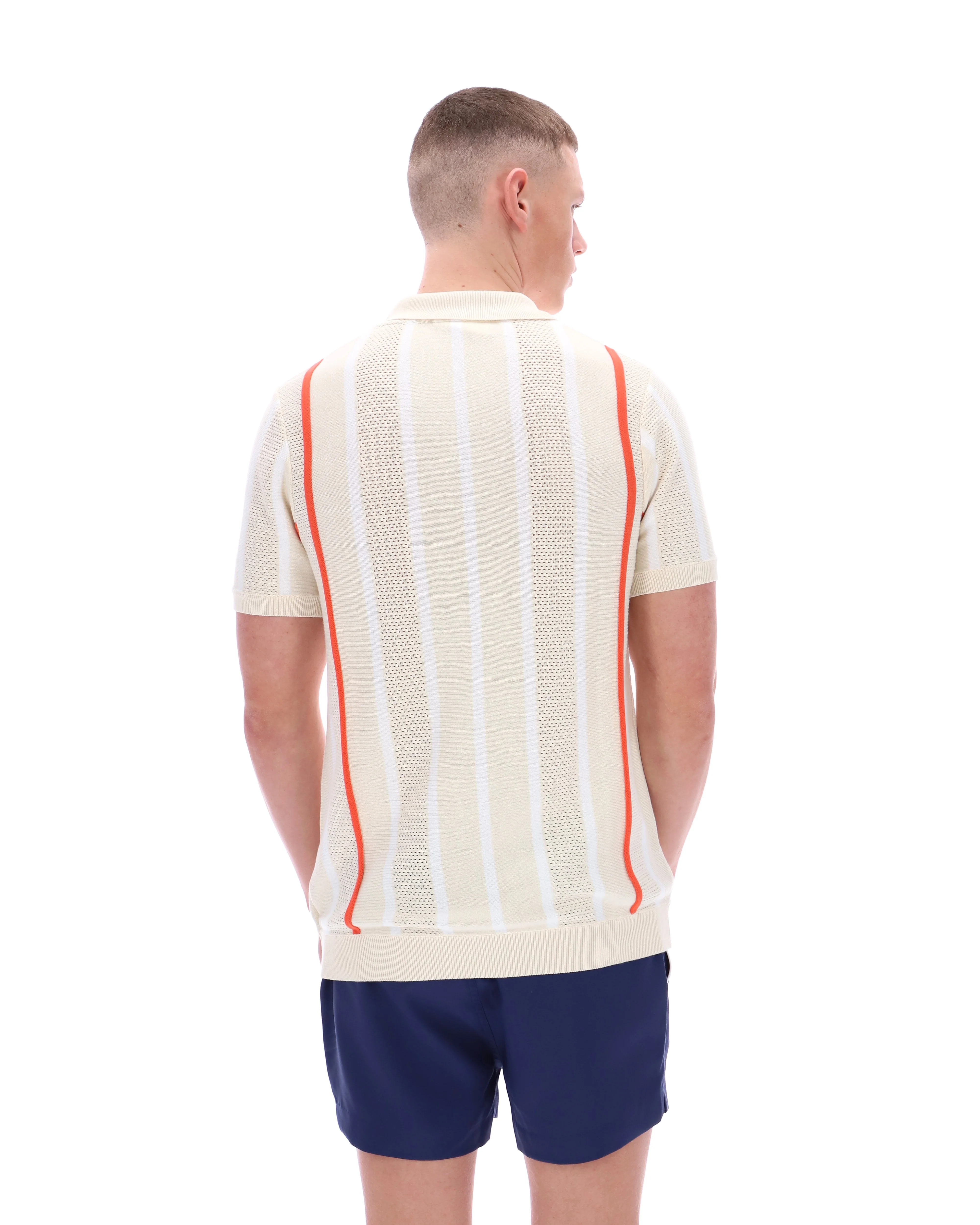 Tapioca Giorgio Crochet Patchwork Knitted Polo - Image 8