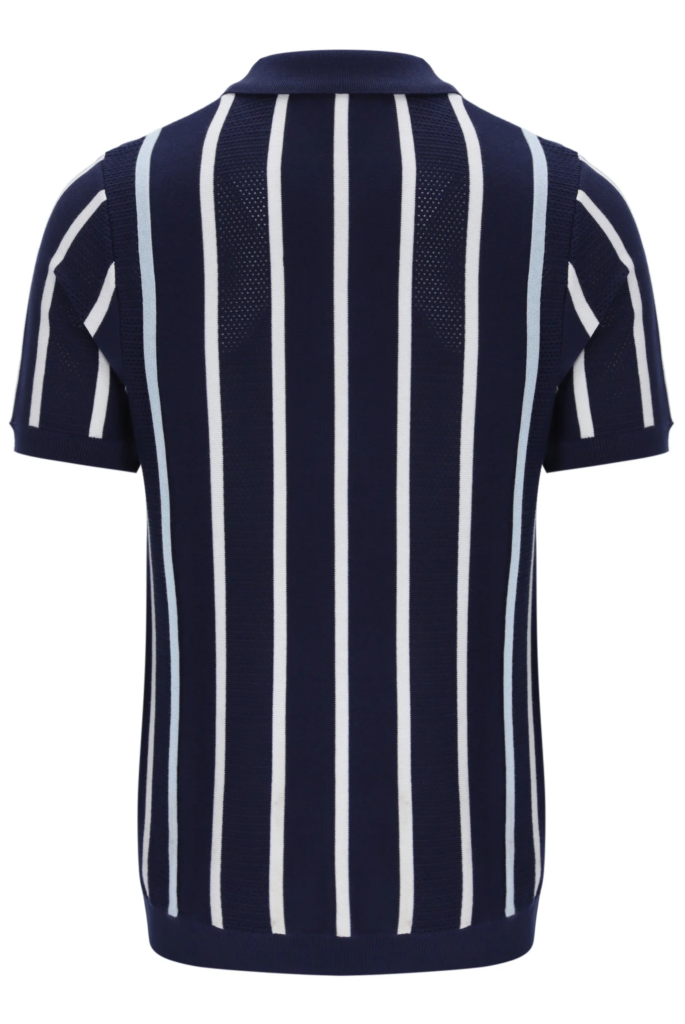 Fila Navy Giorgio Crochet Patchwork Knitted Polo - Image 9