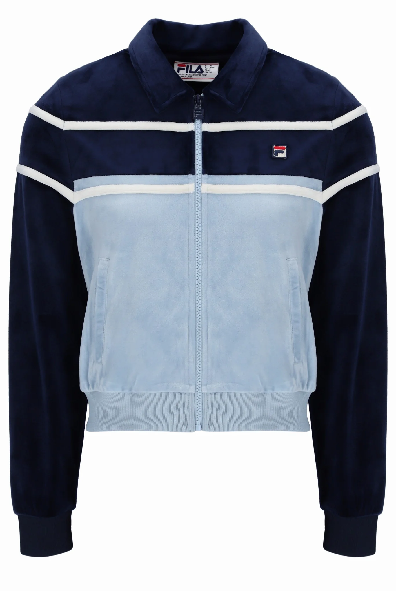 Fila Navy Giovana Cropped Zip-Up Top - Image 2