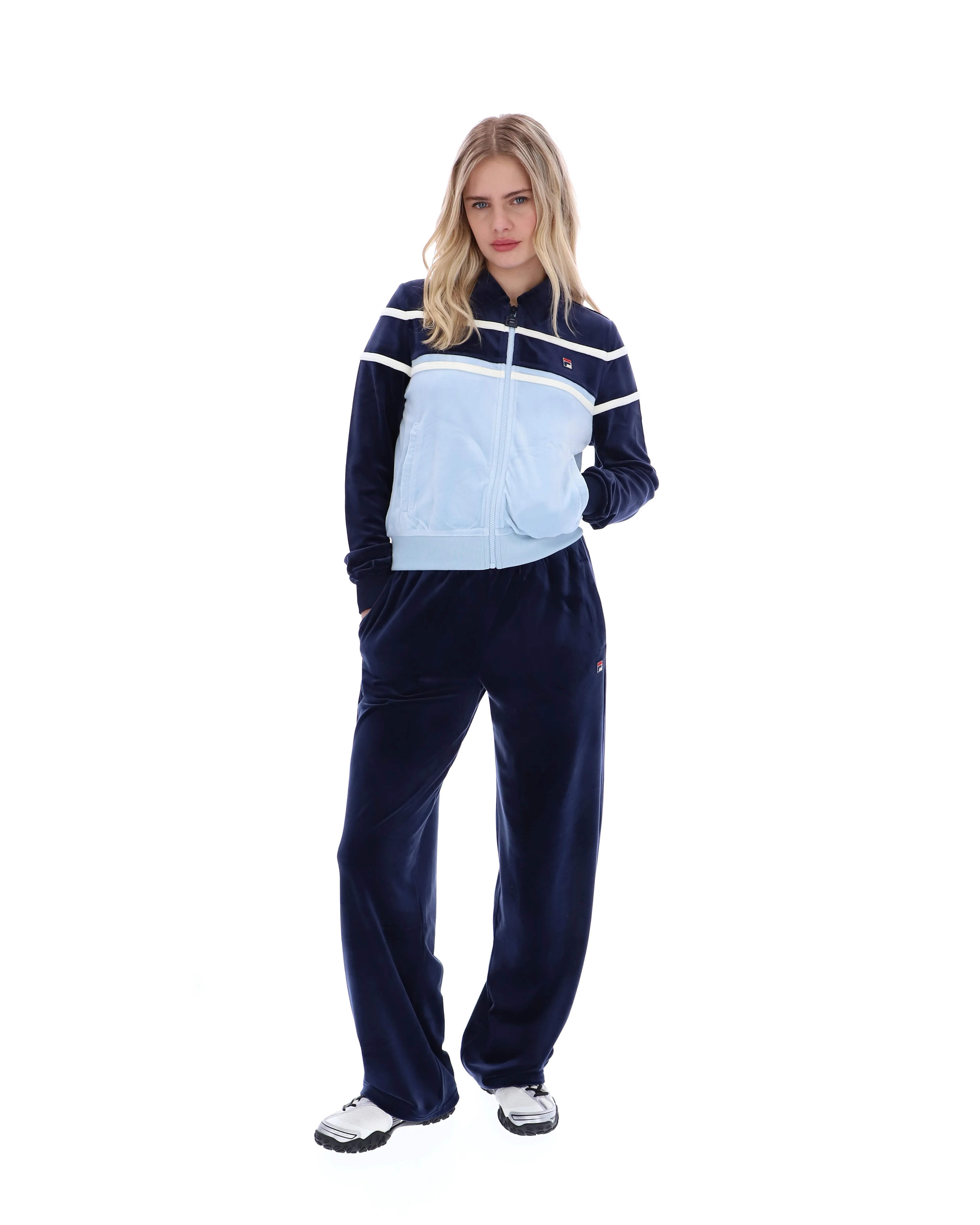 Fila Navy Giovana Cropped Zip-Up Top - Image 6