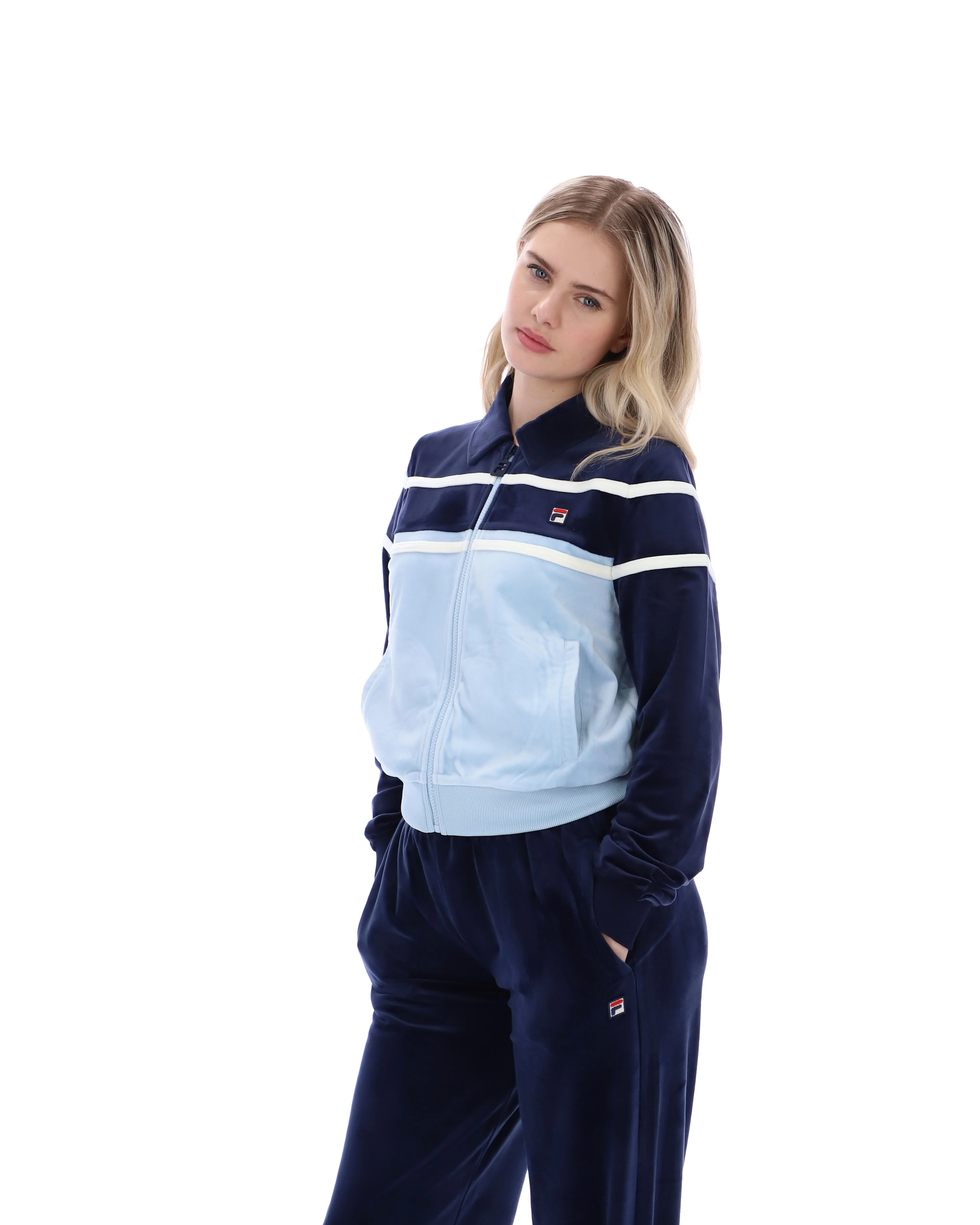 Fila Navy Giovana Cropped Zip-Up Top - Image 7