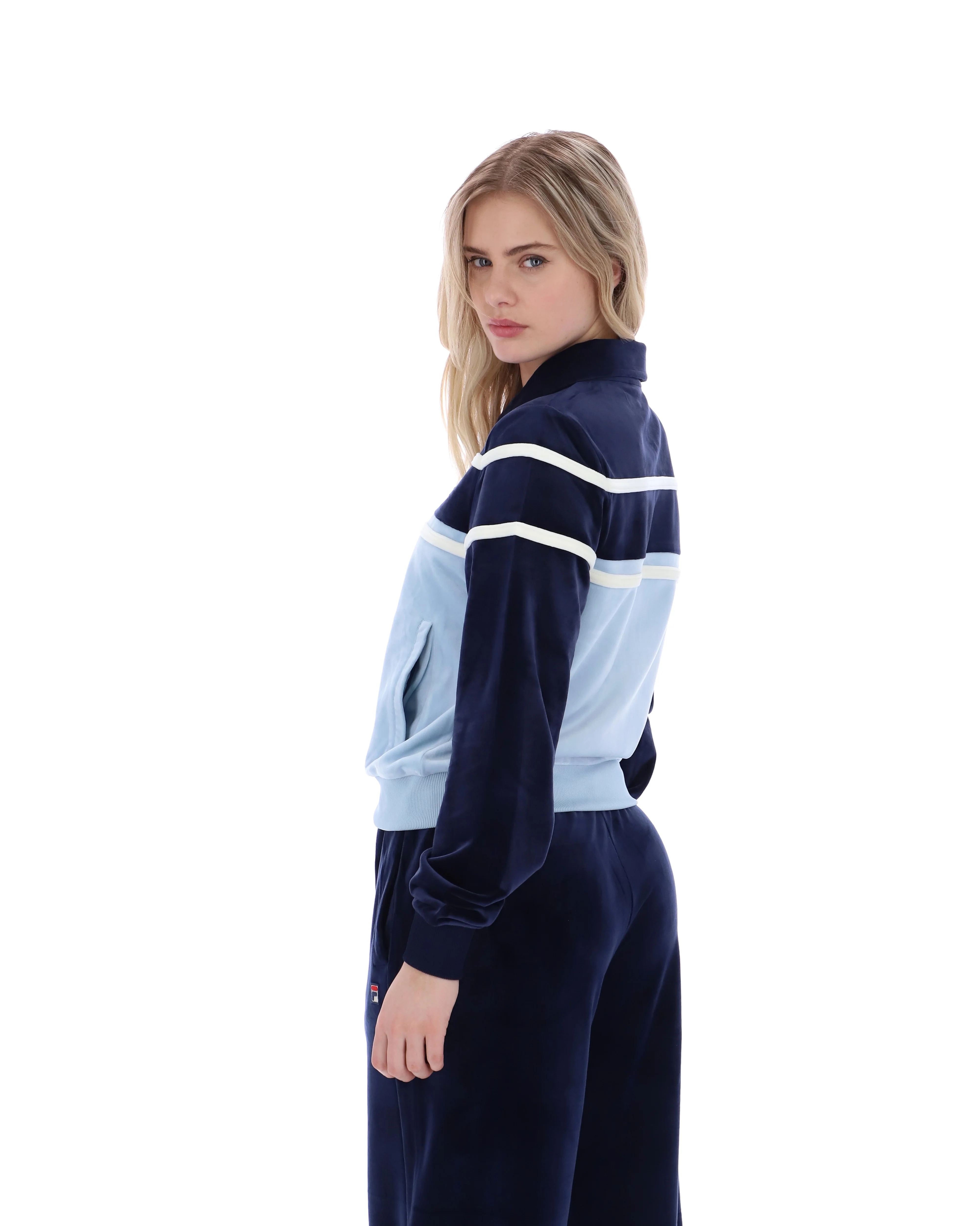 Fila Navy Giovana Cropped Zip-Up Top - Image 8