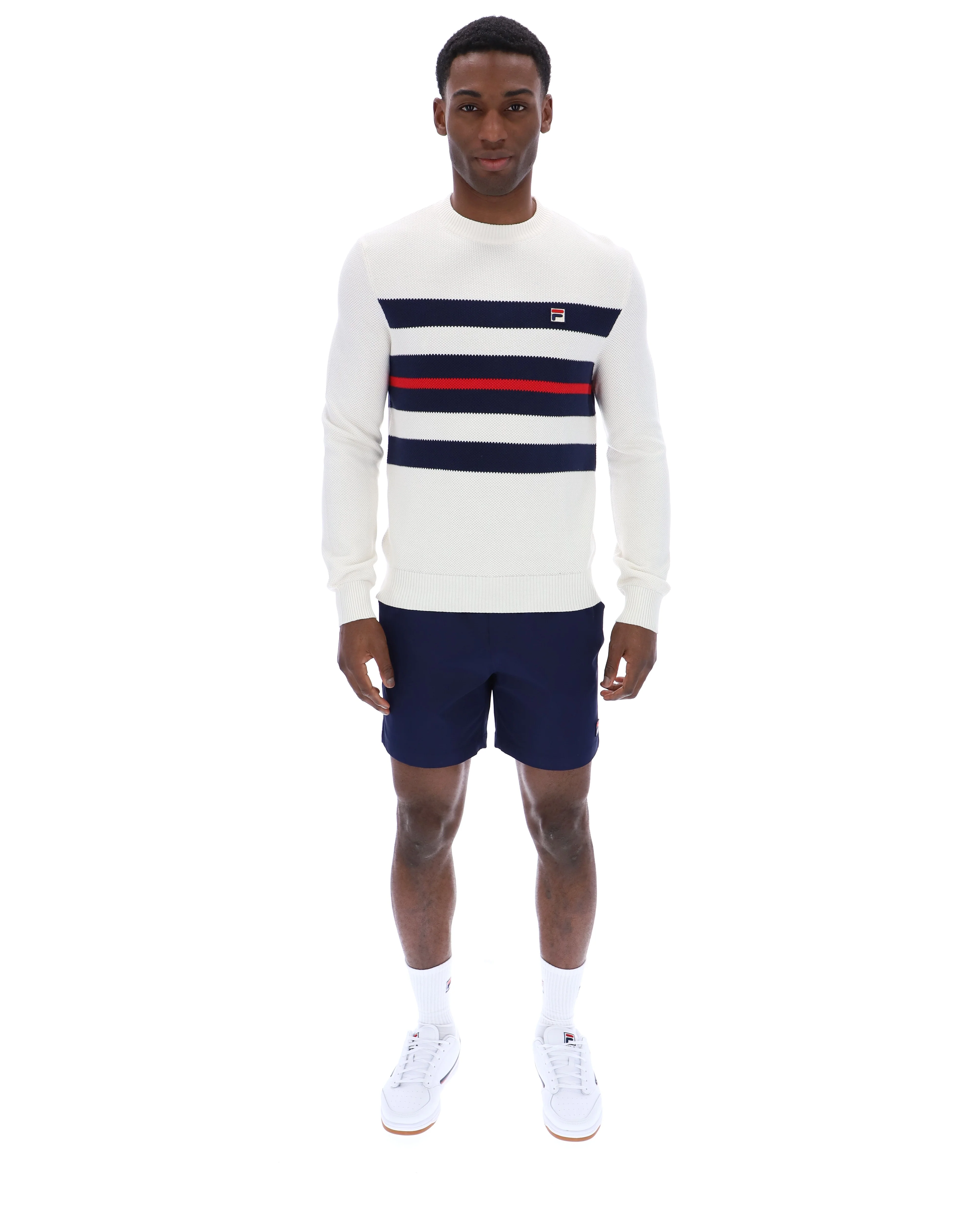 Gardenia Giuseppe Mesh Stripe Knitted Crew Neck - Image 4