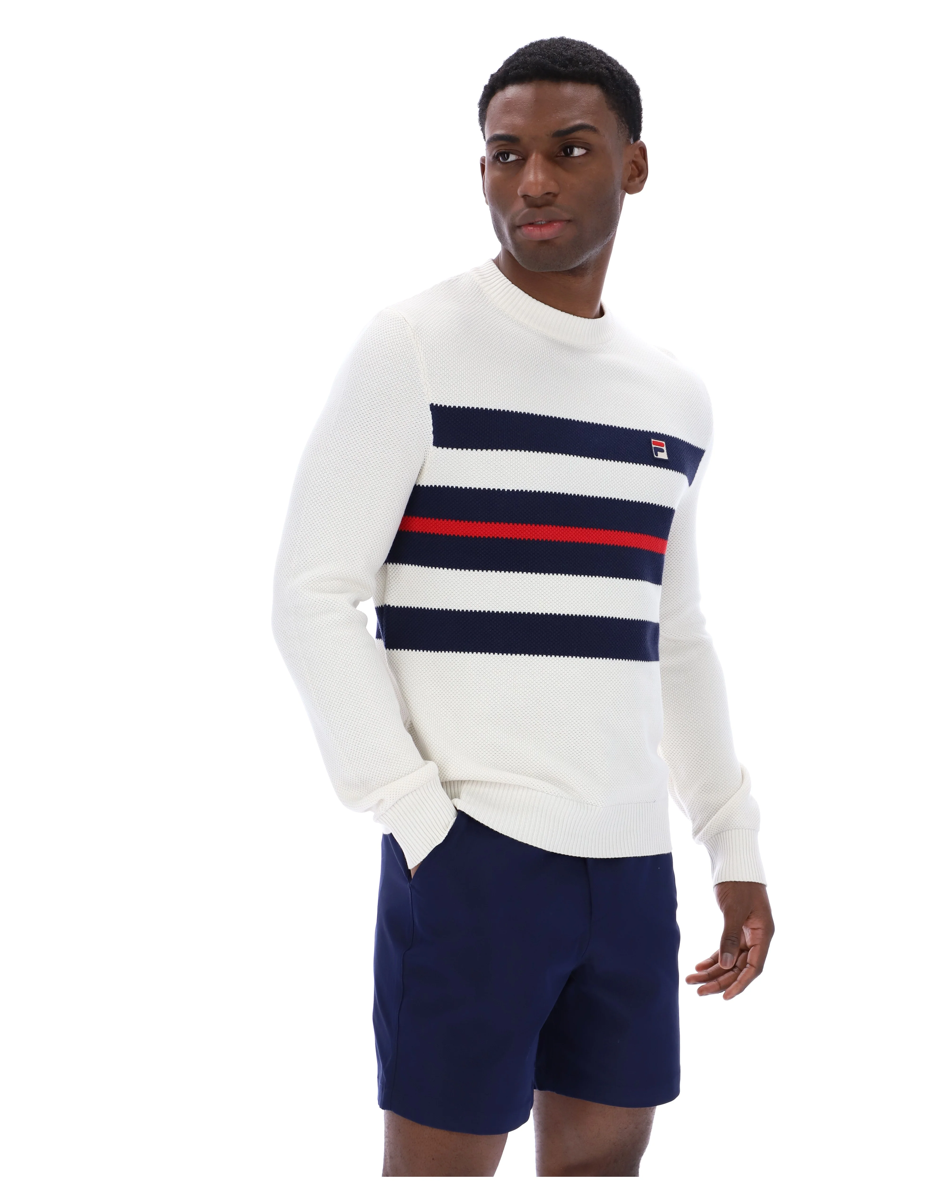 Gardenia Giuseppe Mesh Stripe Knitted Crew Neck - Image 5