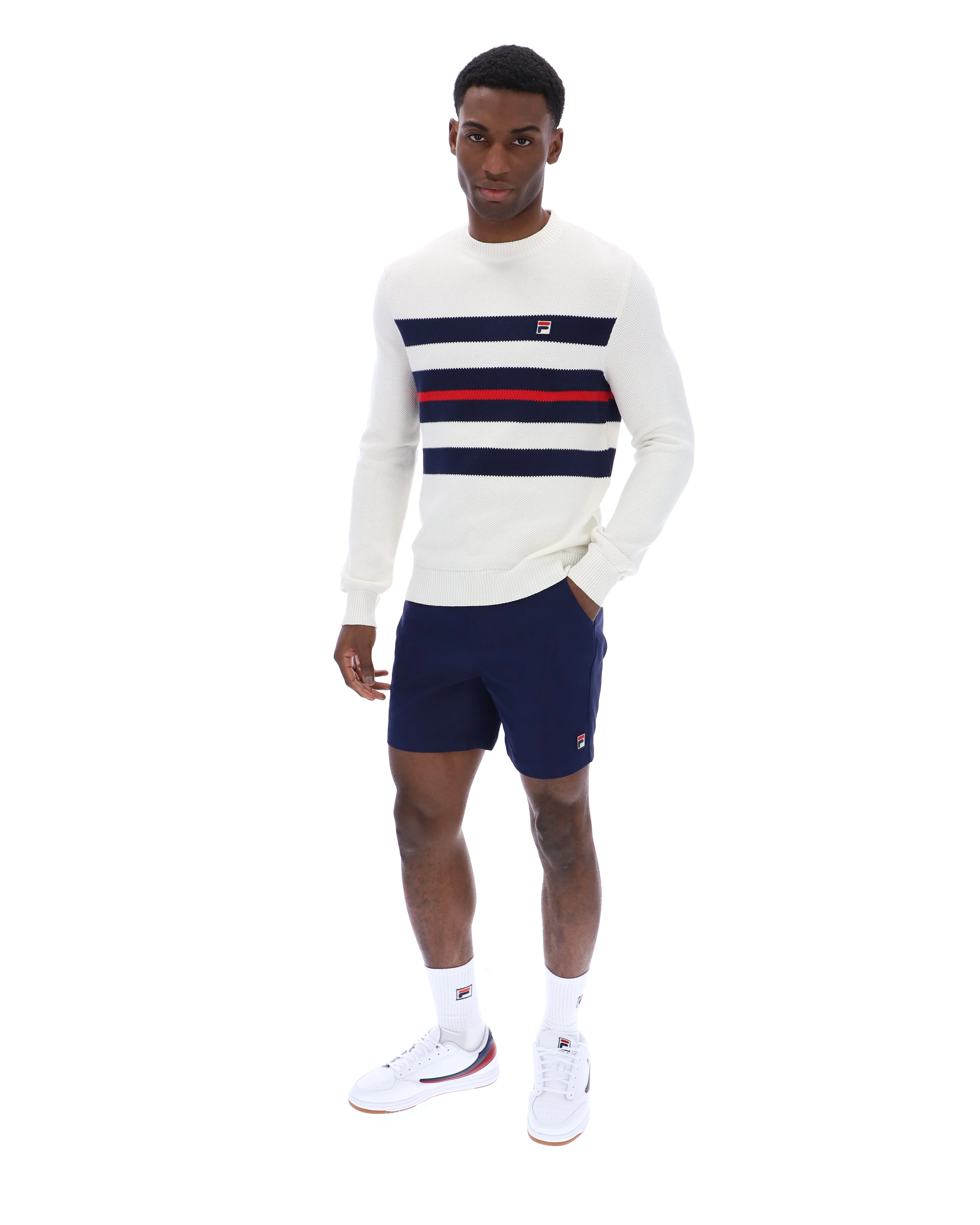 Gardenia Giuseppe Mesh Stripe Knitted Crew Neck - Image 6