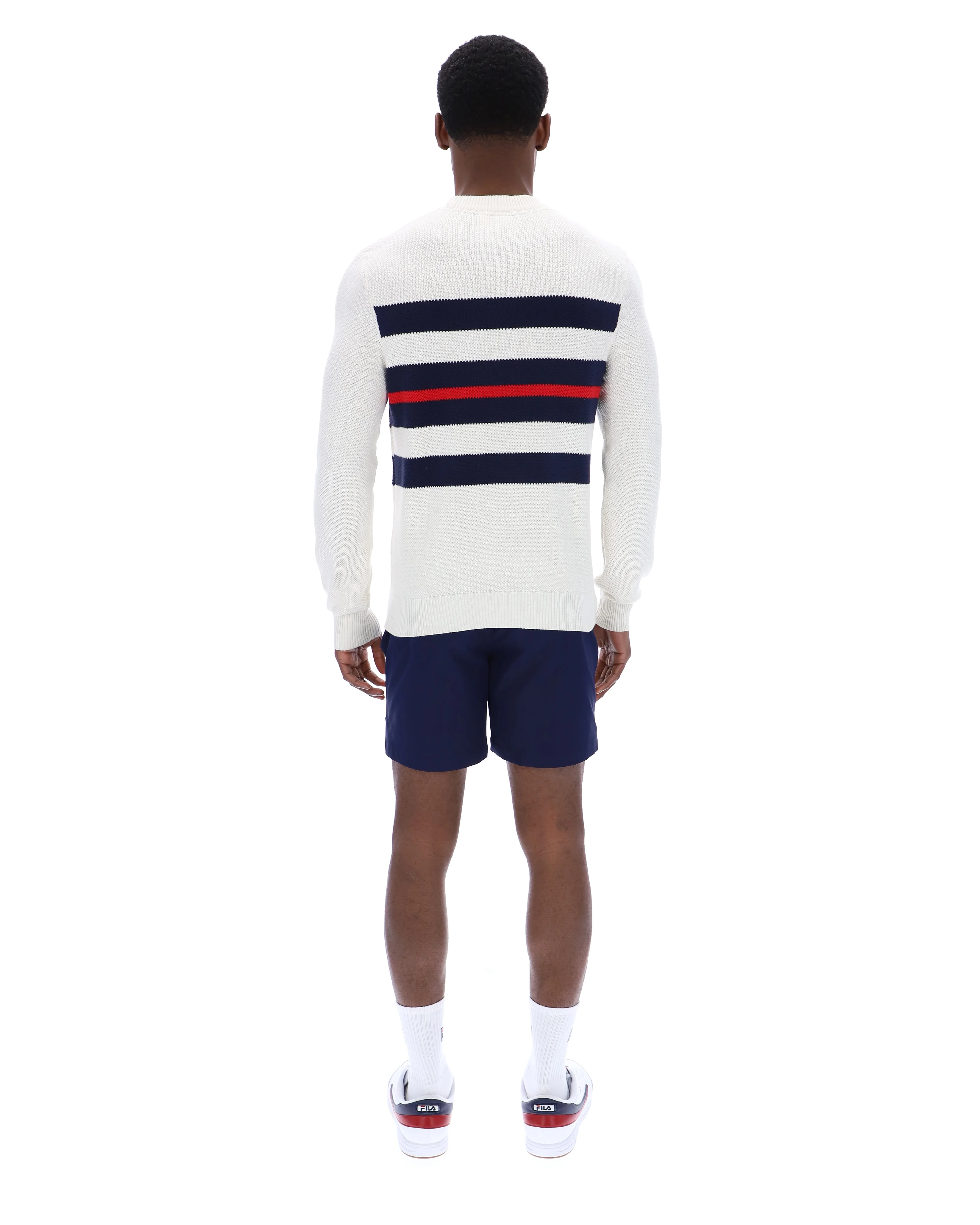Gardenia Giuseppe Mesh Stripe Knitted Crew Neck - Image 7