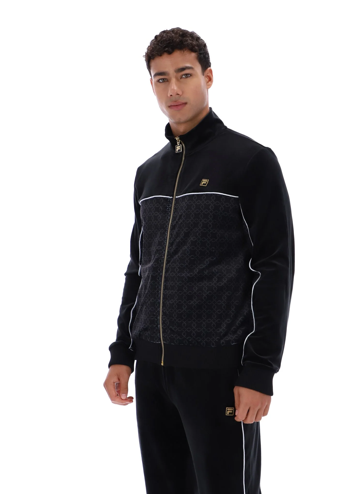 Black Higgans Full Zip Velour Jacket - Image 3