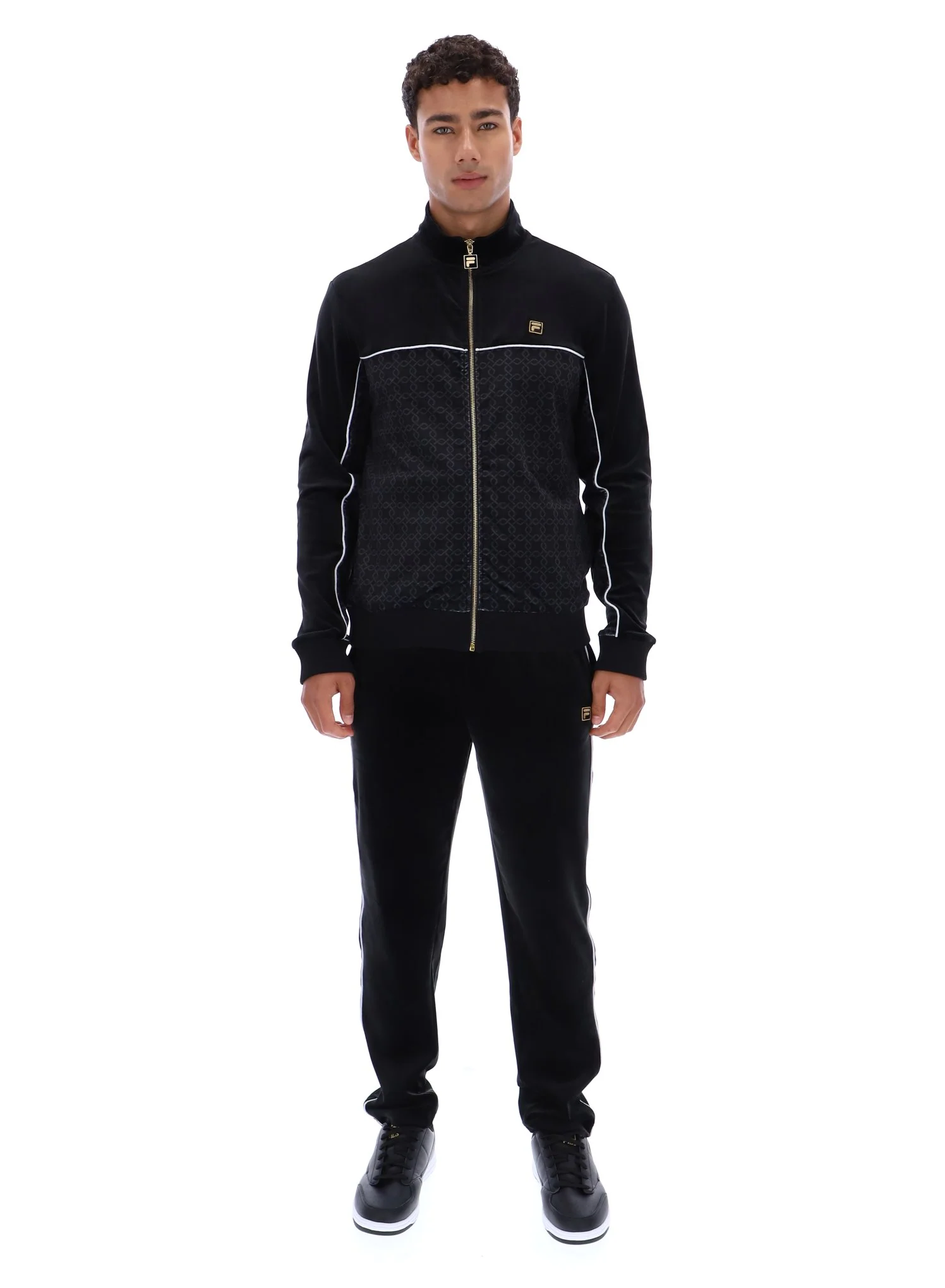 Black Higgans Full Zip Velour Jacket - Image 4