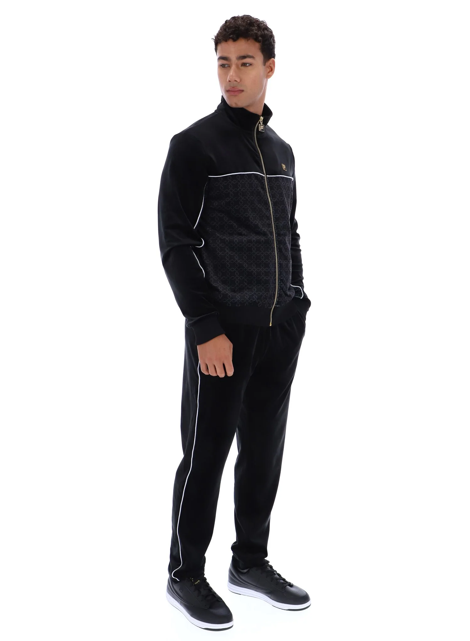Black Higgans Full Zip Velour Jacket - Image 6