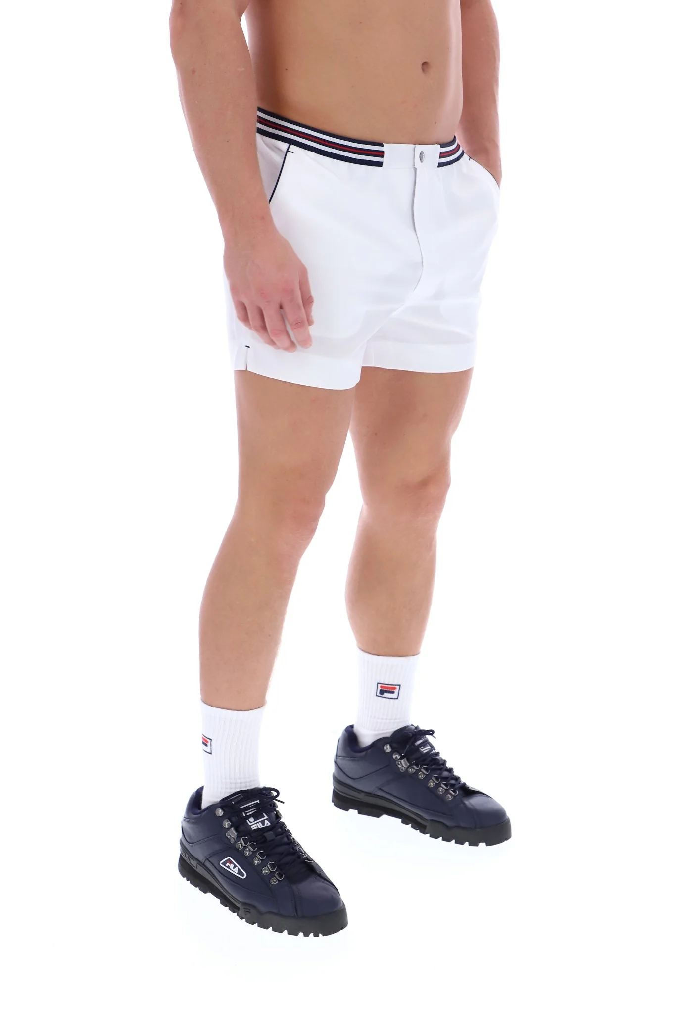 White High Tide Terry Pocket Stripe Shorts - Image 6