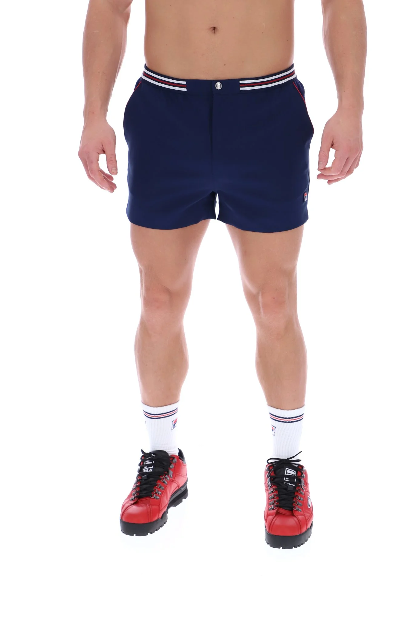Fila Navy High Tide Terry Pocket Stripe Shorts - Image 4