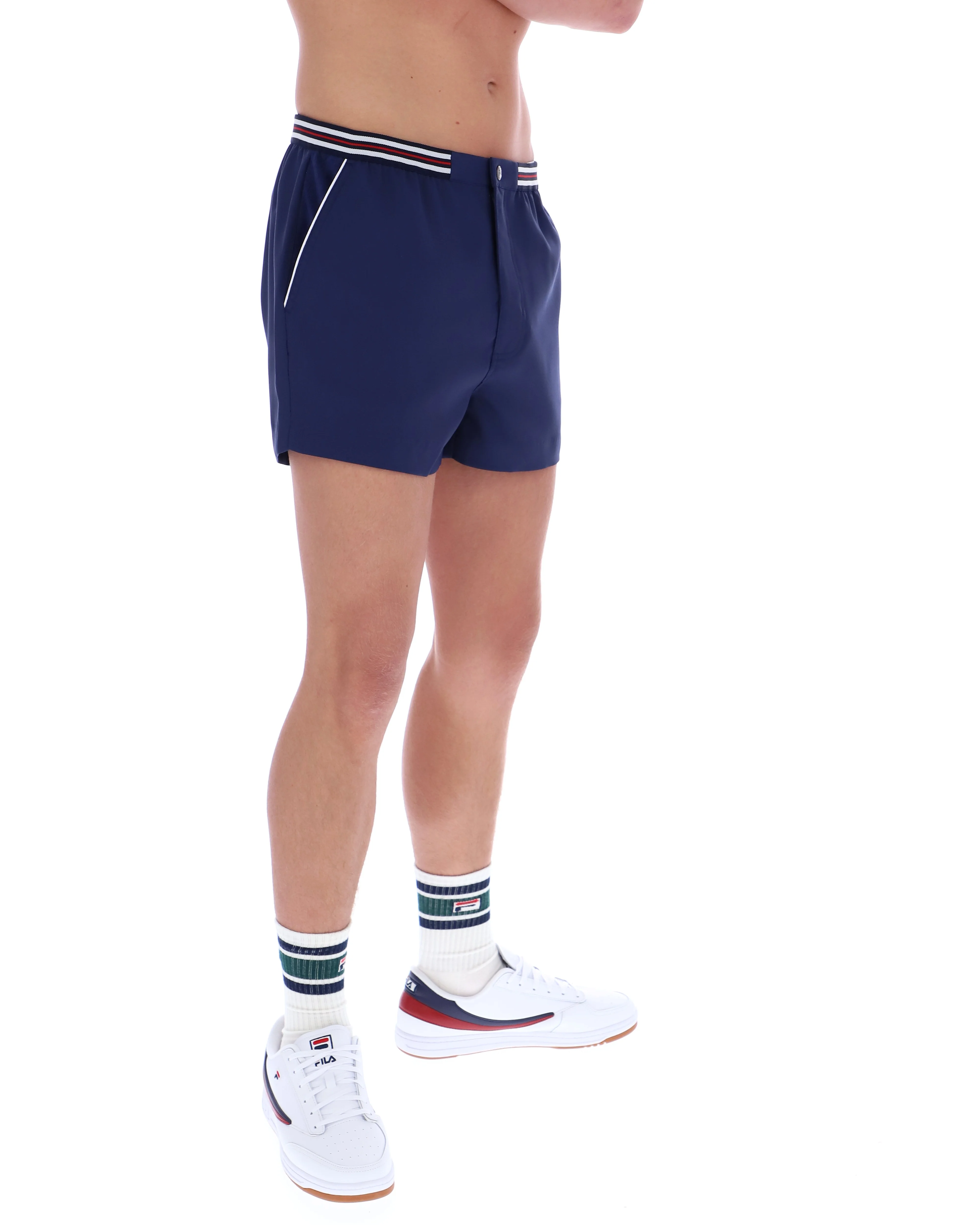 Fila Navy High Tide Terry Pocket Stripe Shorts - Image 5