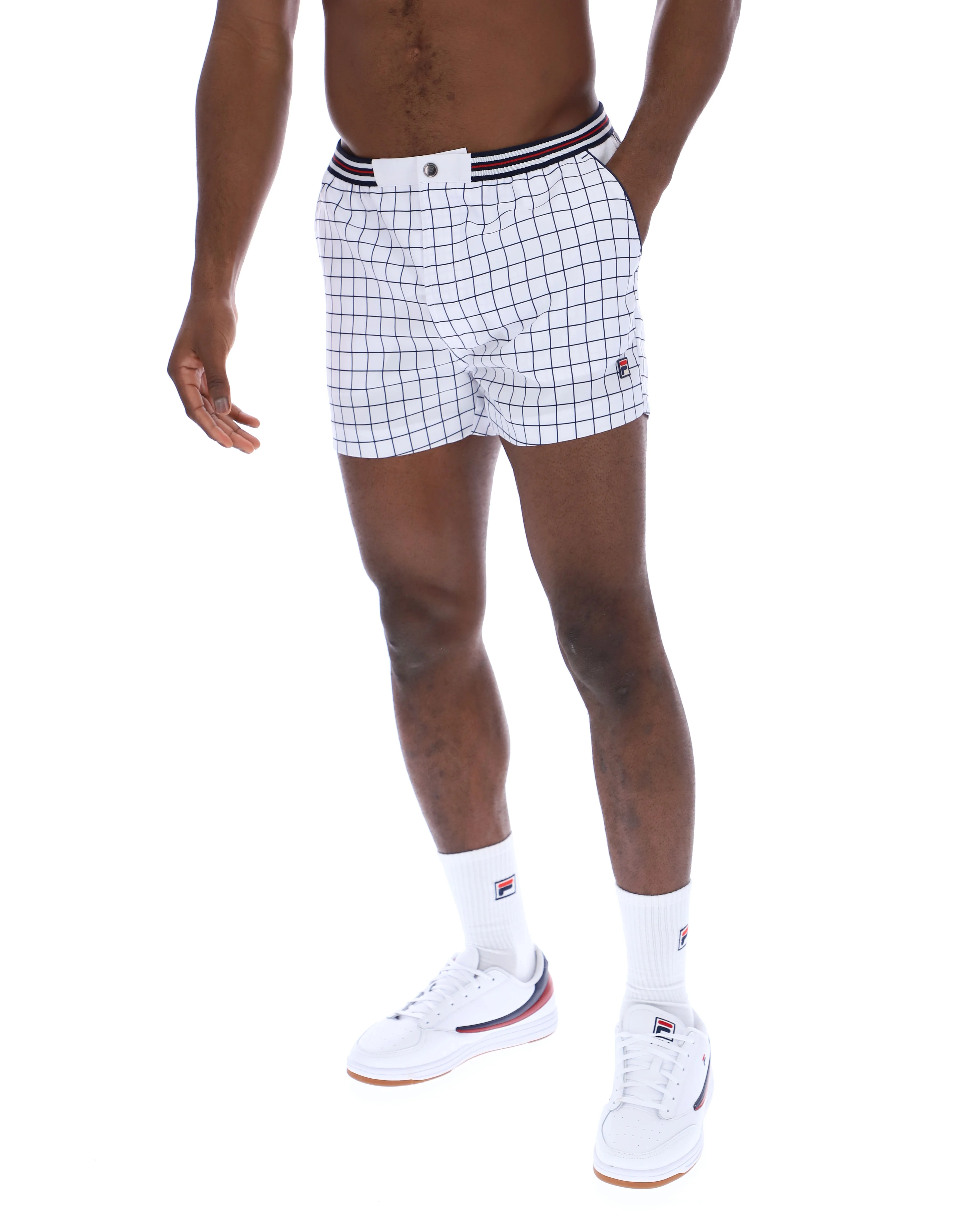 White High Tide Terry Pocket Stripe Shorts - Image 3